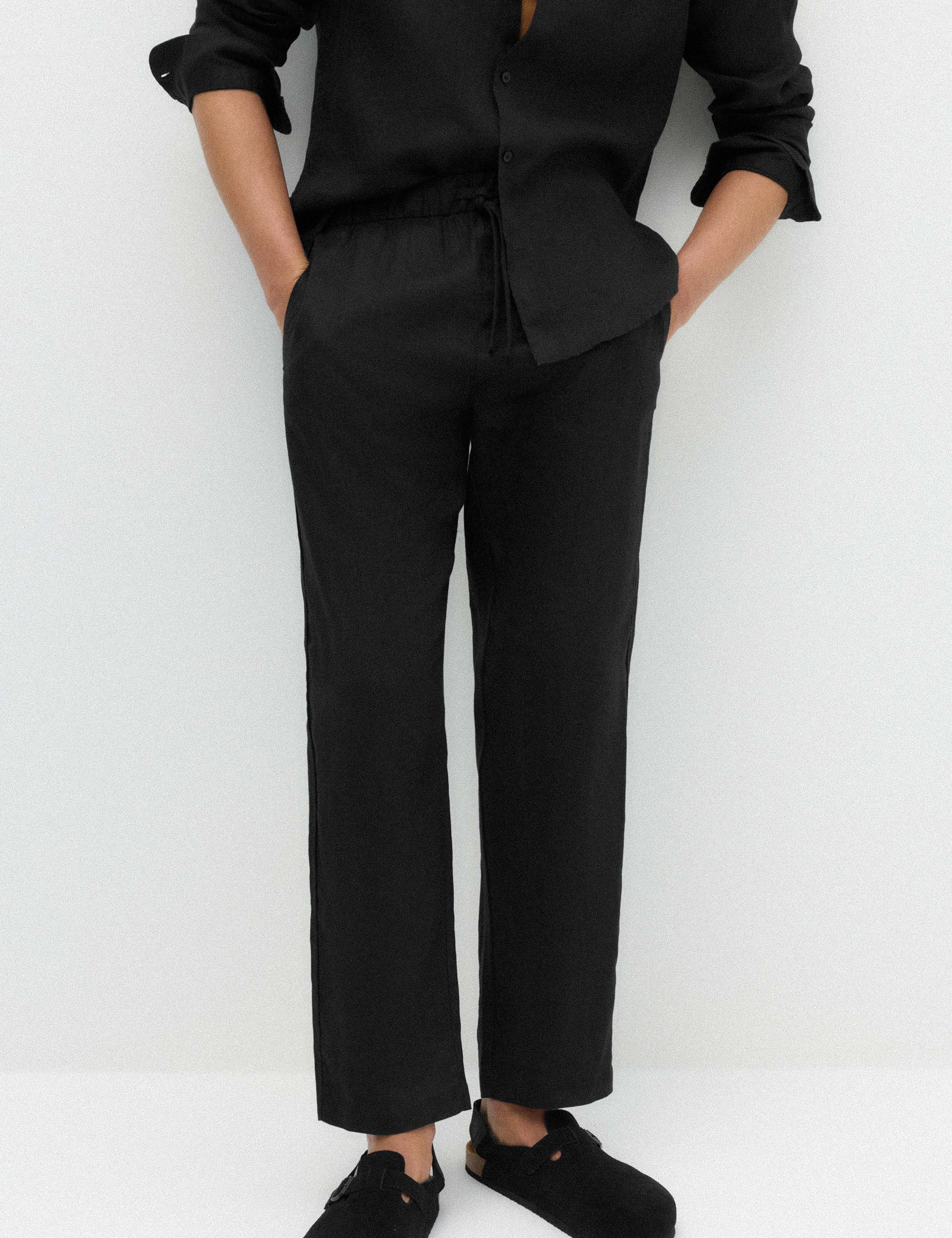 Loose Fit Pure Linen Elasticated Waist Trousers 6 of 6