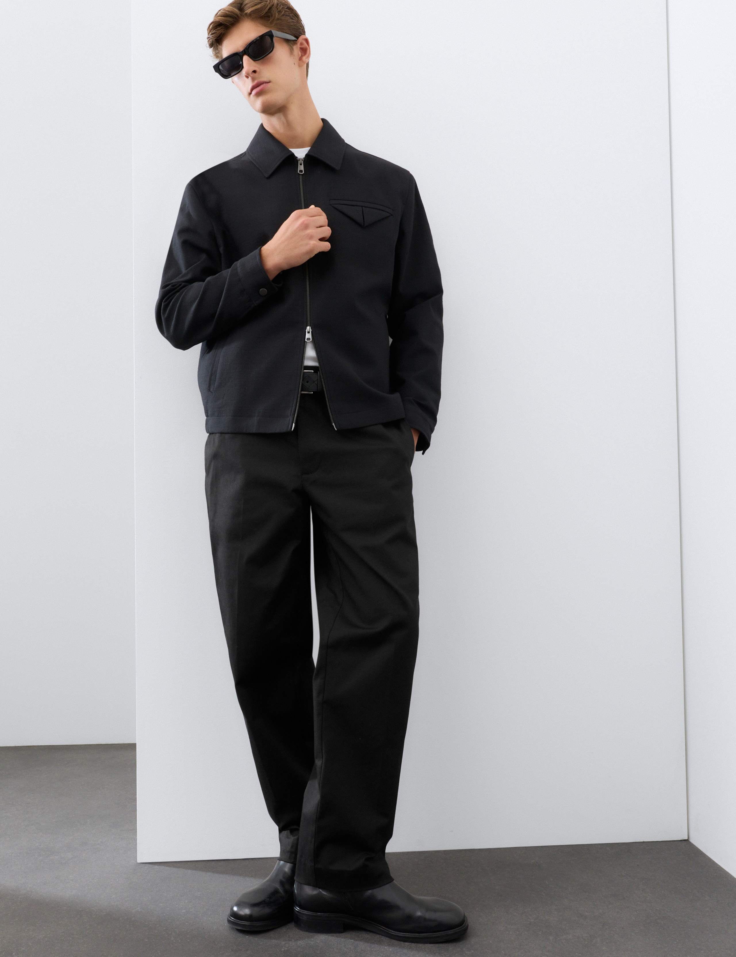 Cotton Rich Pleat Front Tapered Trousers 5 of 7