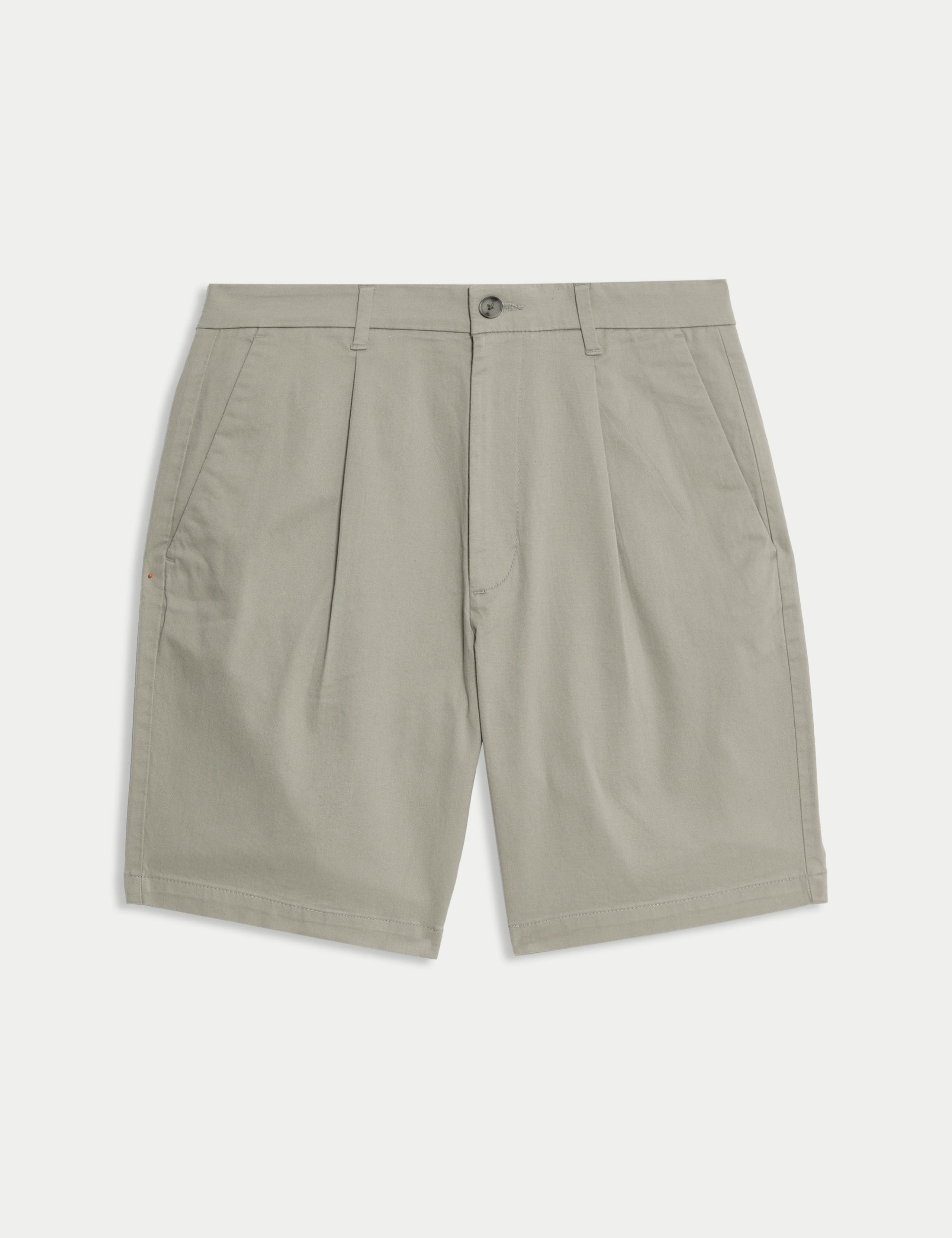 Single Pleat Stretch Chino Shorts 2 of 5