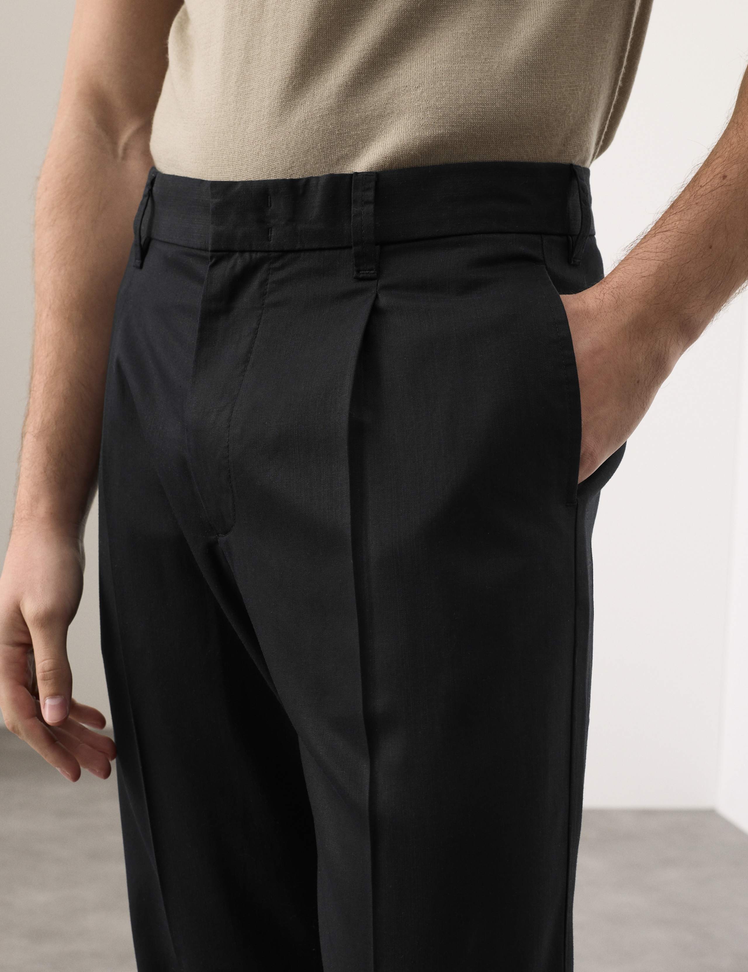 Tapered Fit Lyocell Rich Trousers 3 of 7