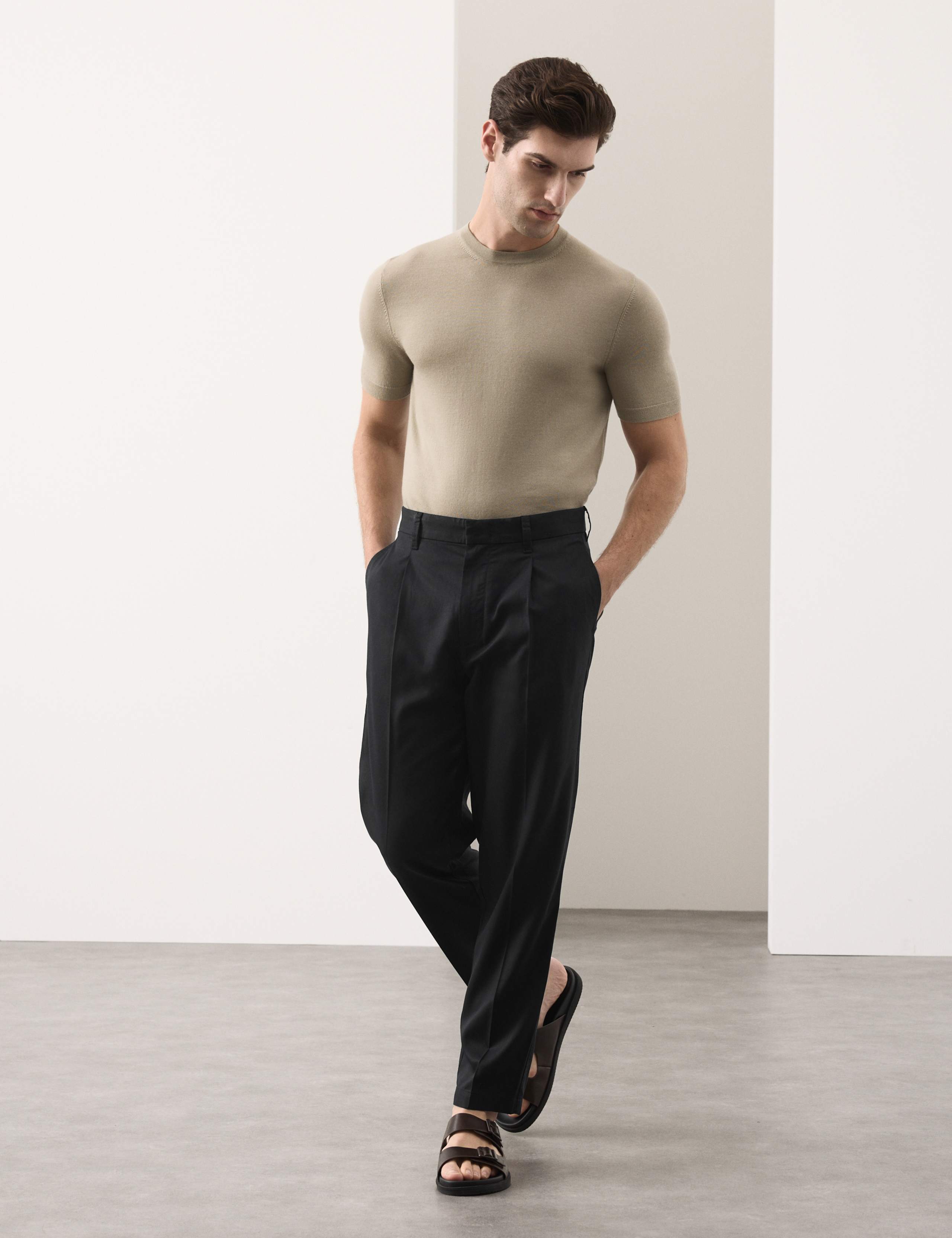 Tapered Fit Lyocell Rich Trousers 4 of 7