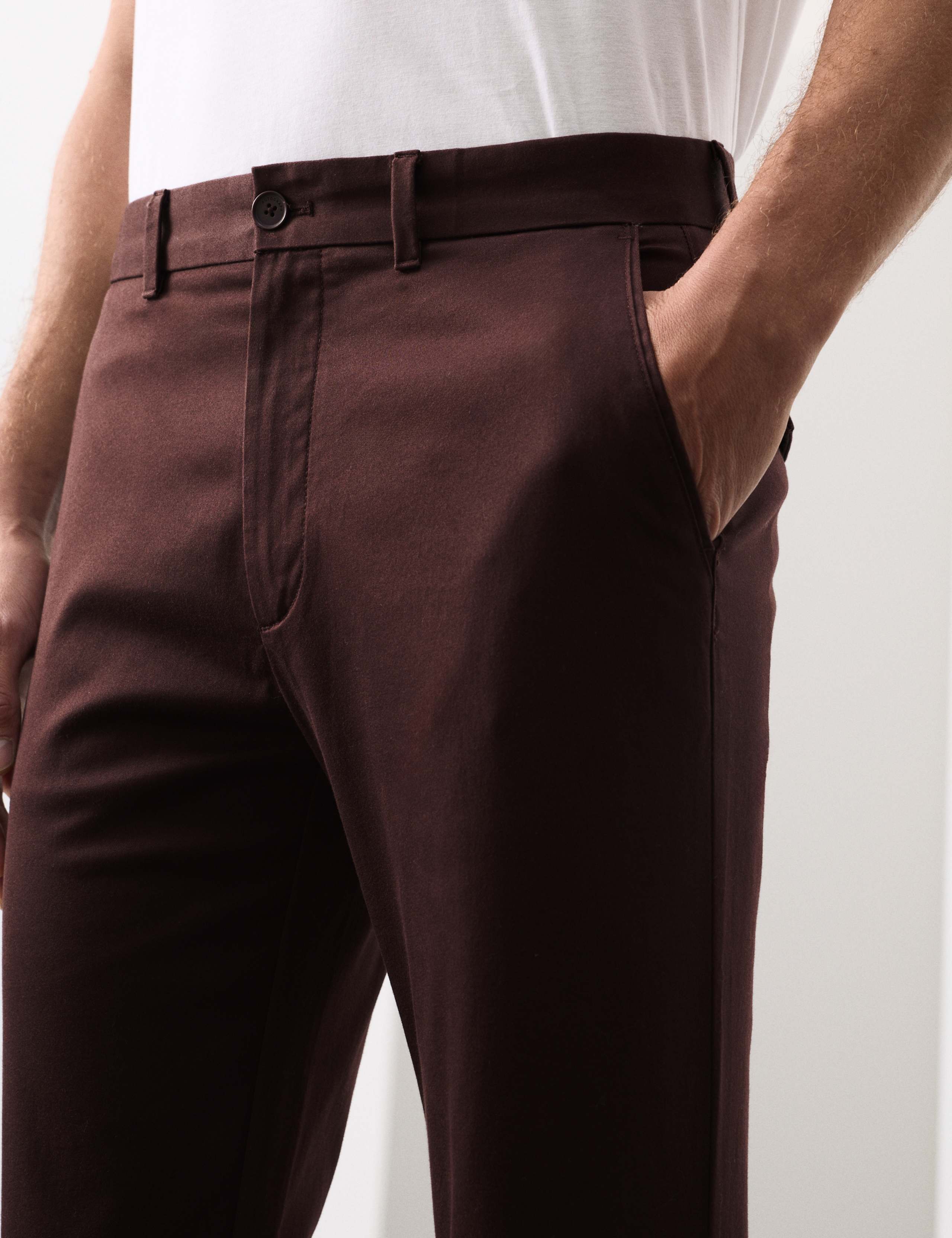 Slim Fit Cotton Rich Stretch Trousers 3 of 5