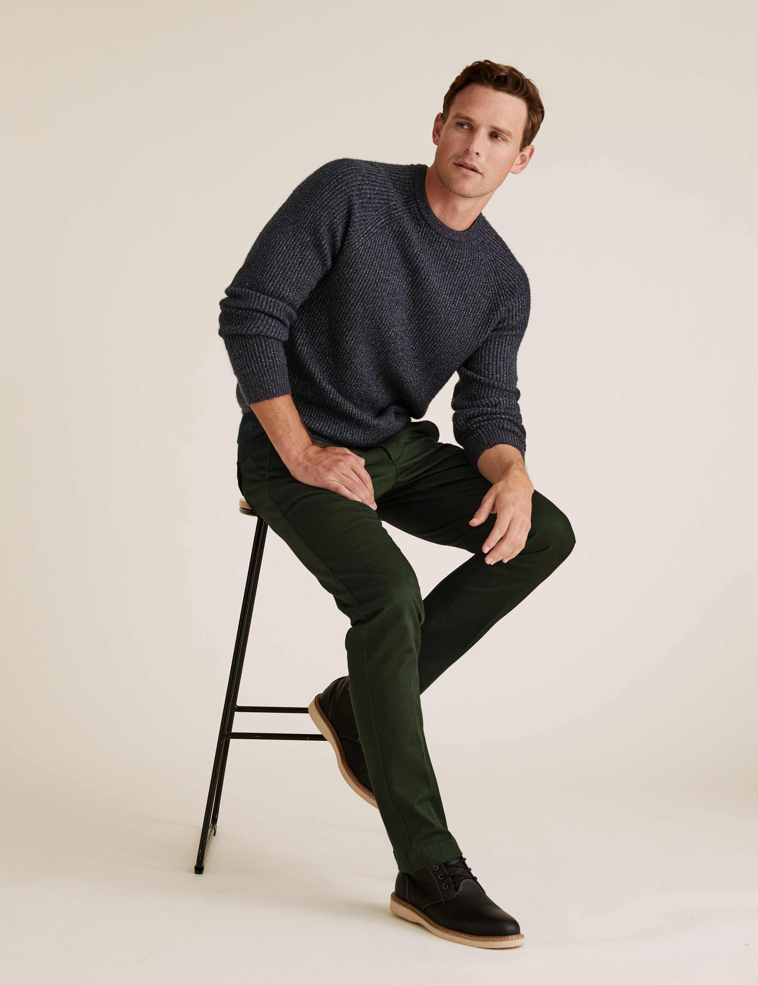Slim Fit Textured Stretch Chinos 1 of 4
