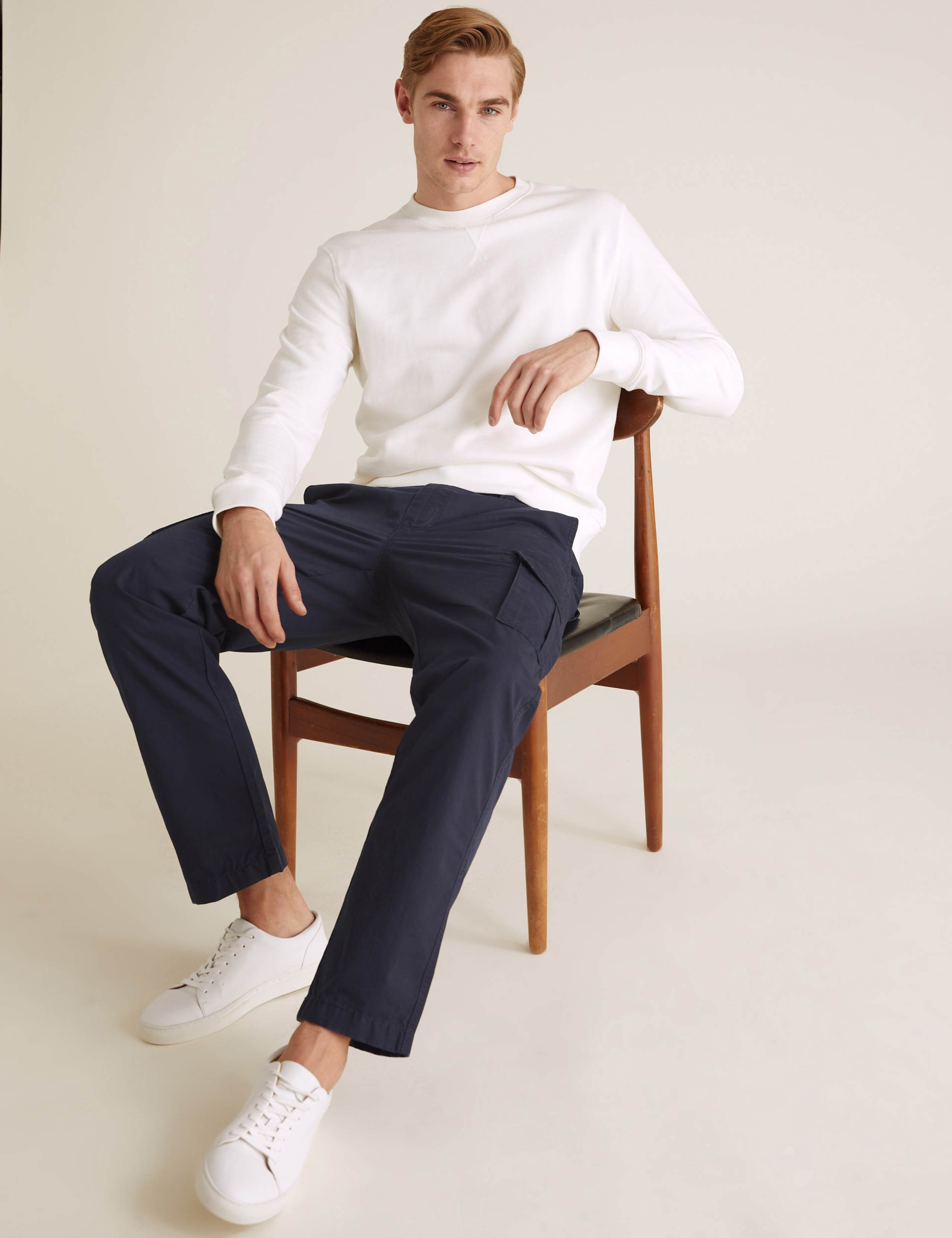 Straight Fit Organic Cotton Cargo Trousers 1 of 5