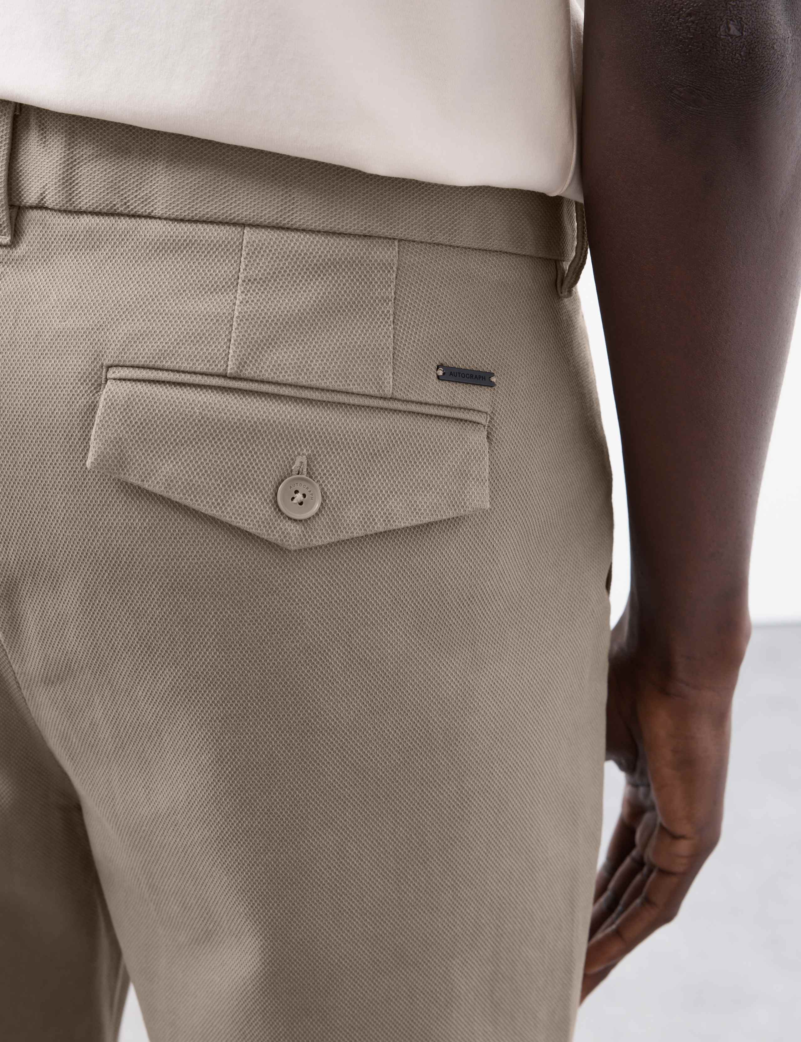 Regular Fit Textured Dobby Pleat Front Chinos 4 of 7