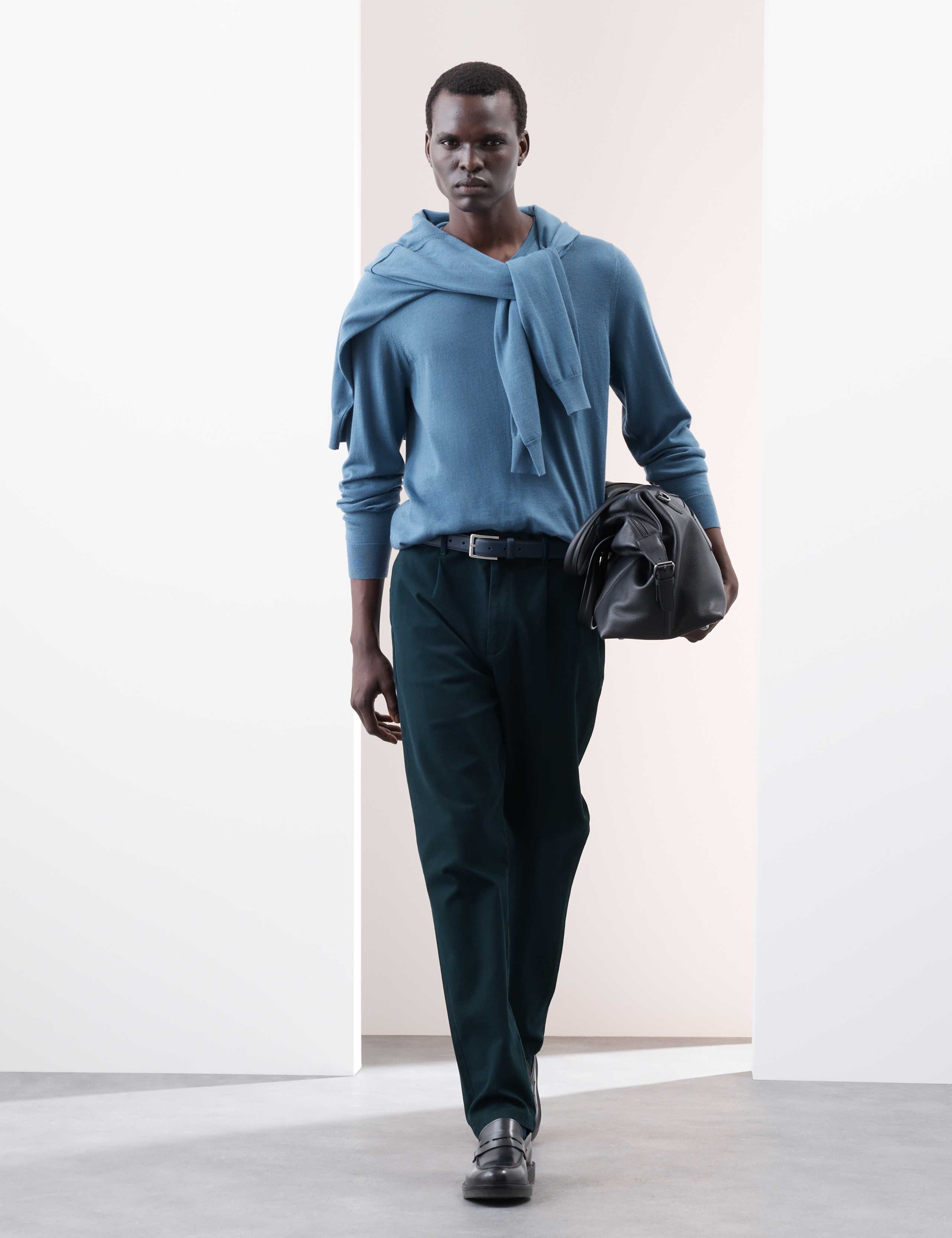 Tapered Fit Textured Dobby Pleat Front Chinos 1 of 6