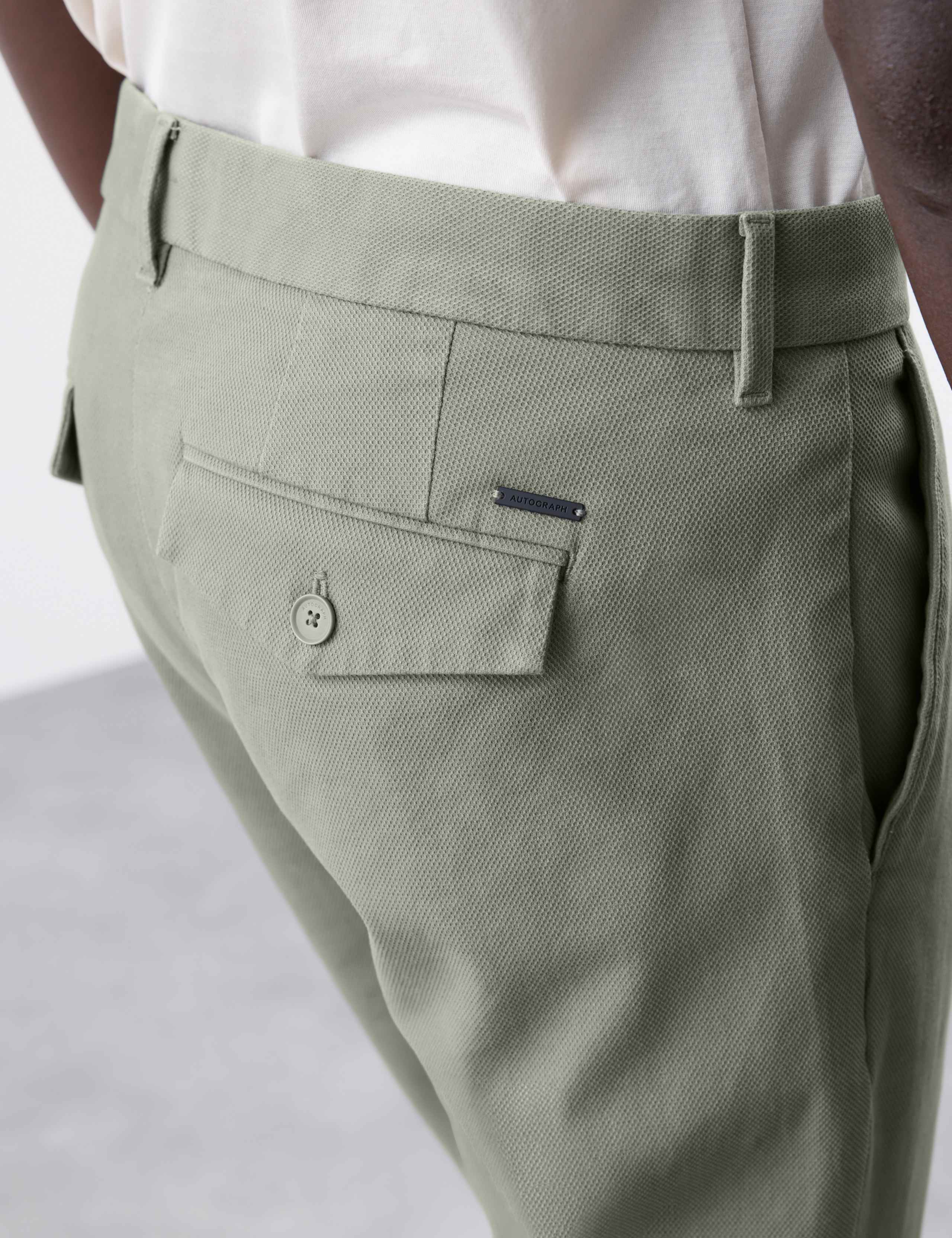 Regular Fit Textured Dobby Pleat Front Chinos 5 of 7