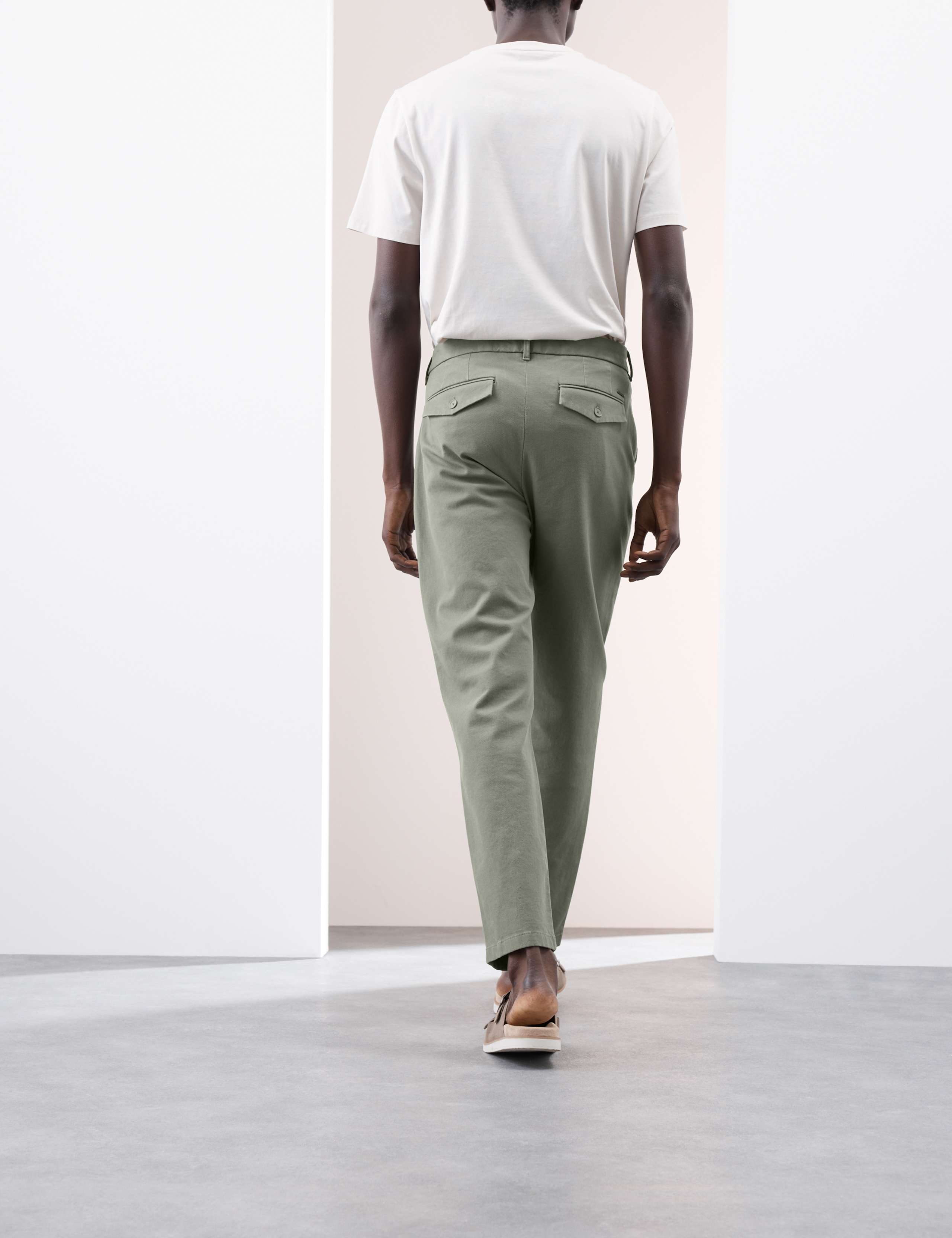Regular Fit Textured Dobby Pleat Front Chinos 6 of 7