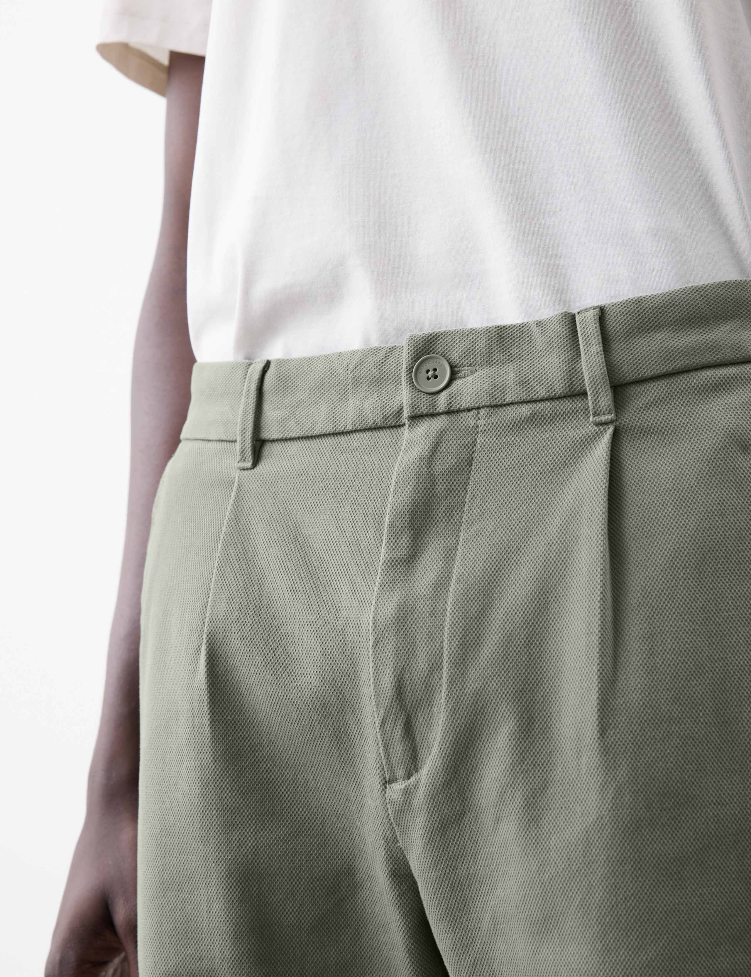 Regular Fit Textured Dobby Pleat Front Chinos 7 of 7