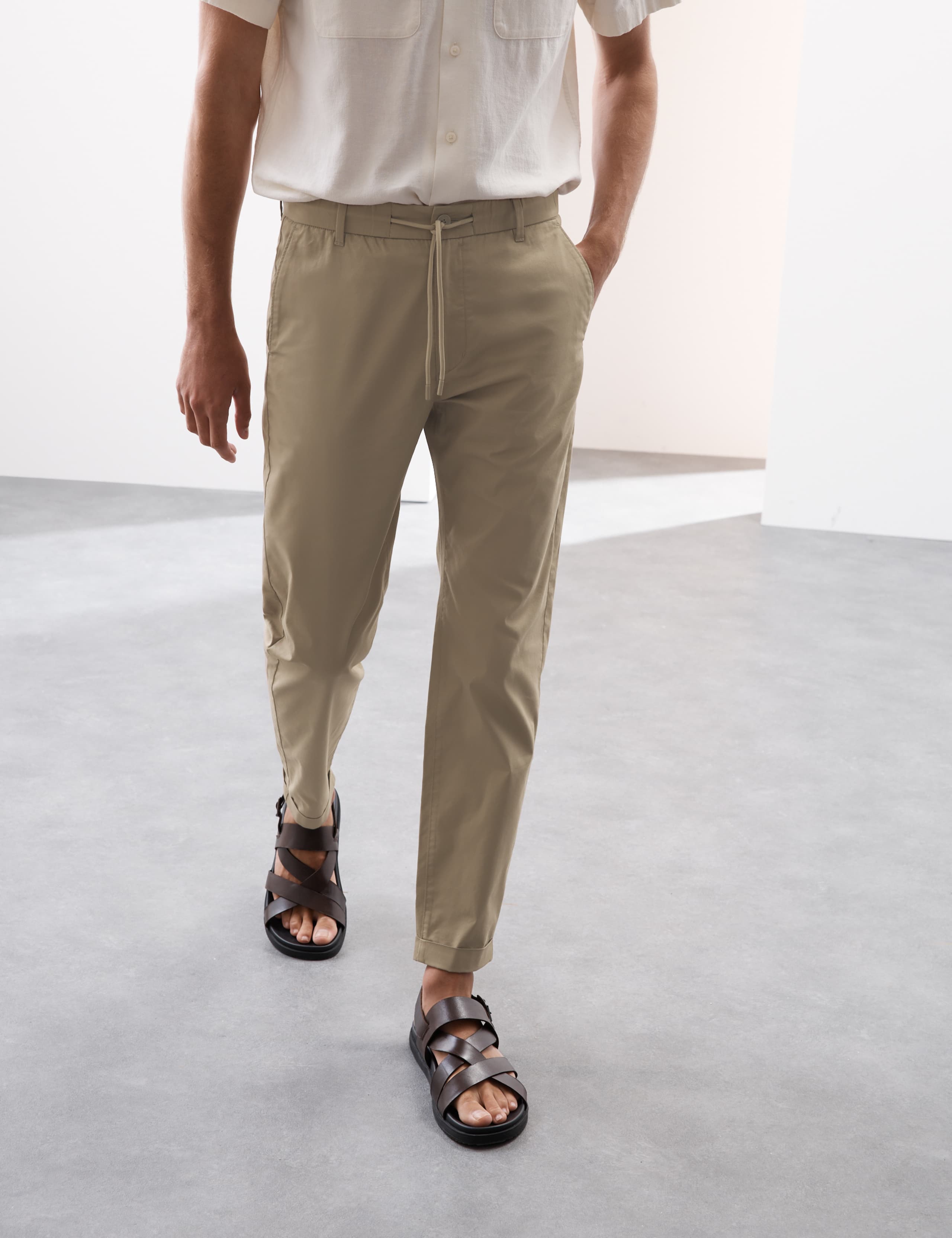 Super Lightweight Tapered Fit Elasticated Waist Trousers 3 of 6