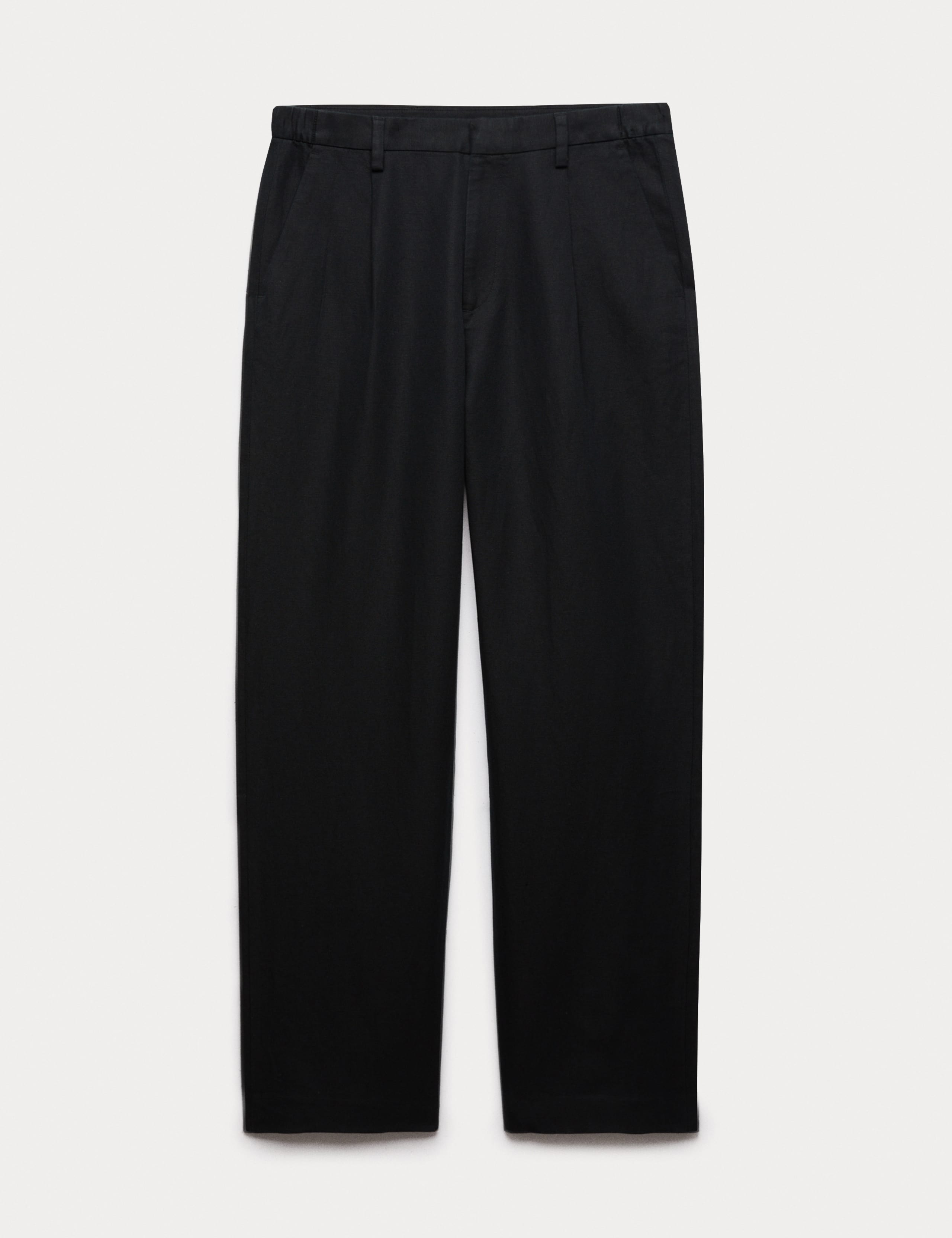 Relaxed Fit Cotton Linen Blend Trousers 2 of 7