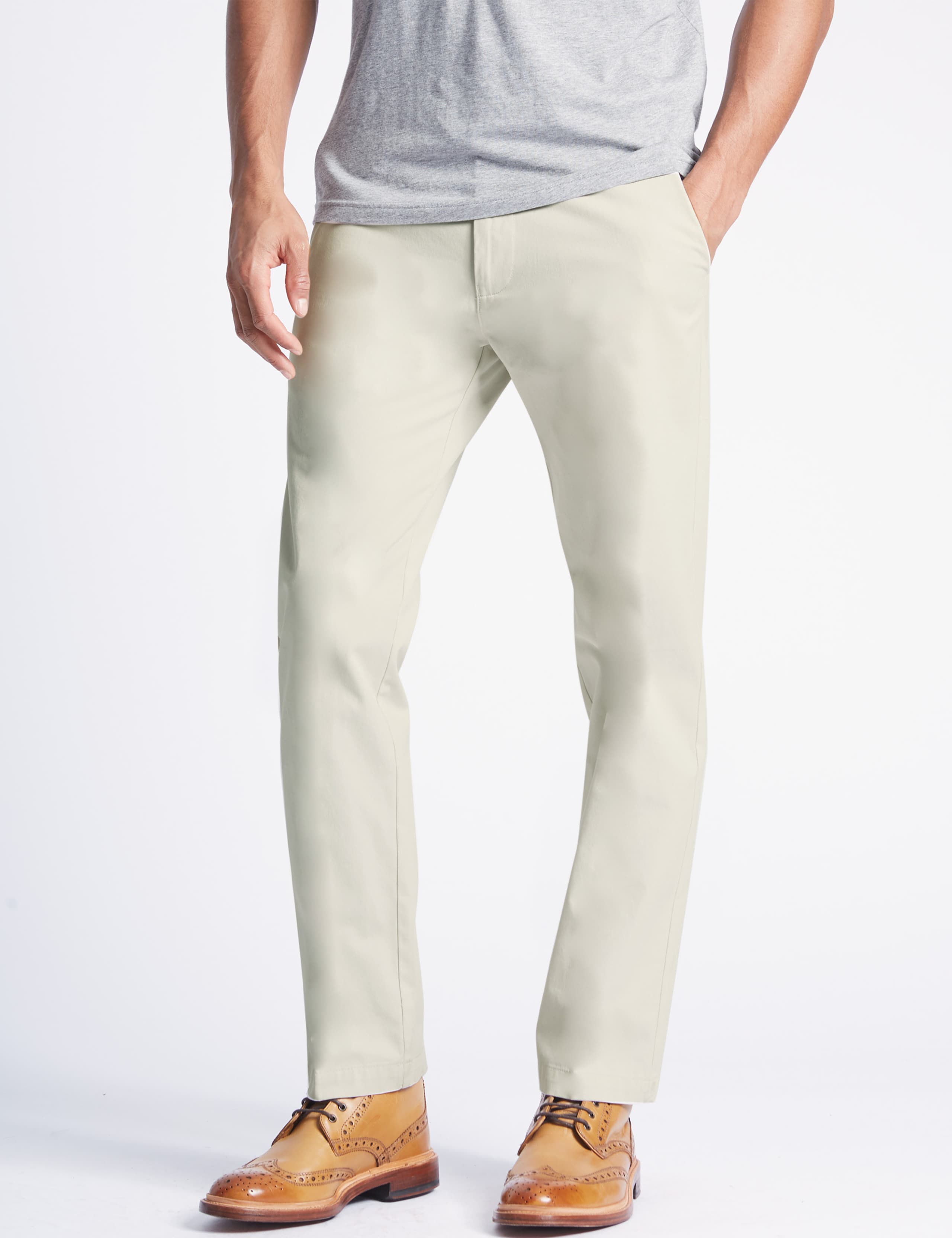 Big & Tall Straight Fit Pure Cotton Chinos 1 of 2