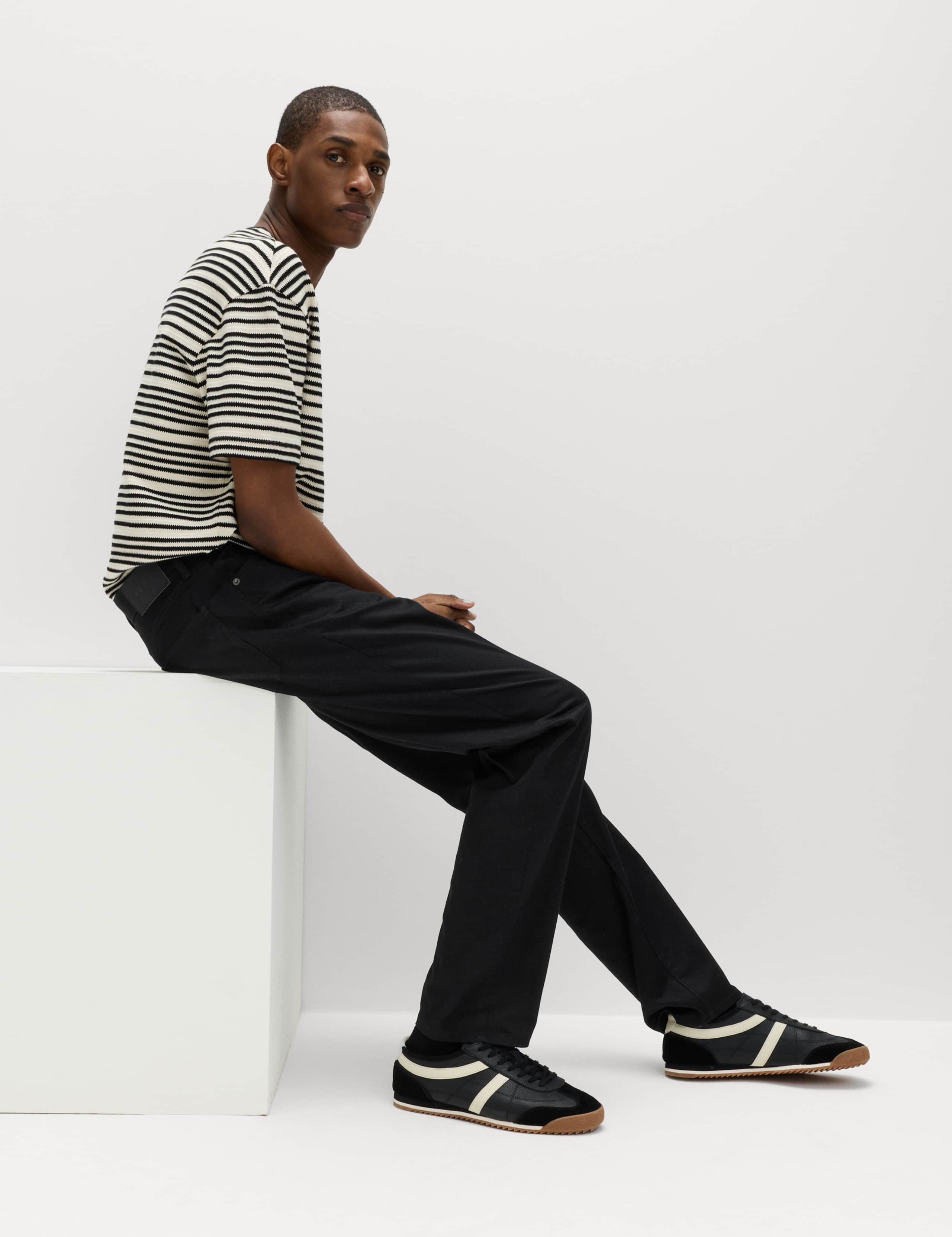 Straight Fit Textured 5 Pocket Trousers 1 of 6