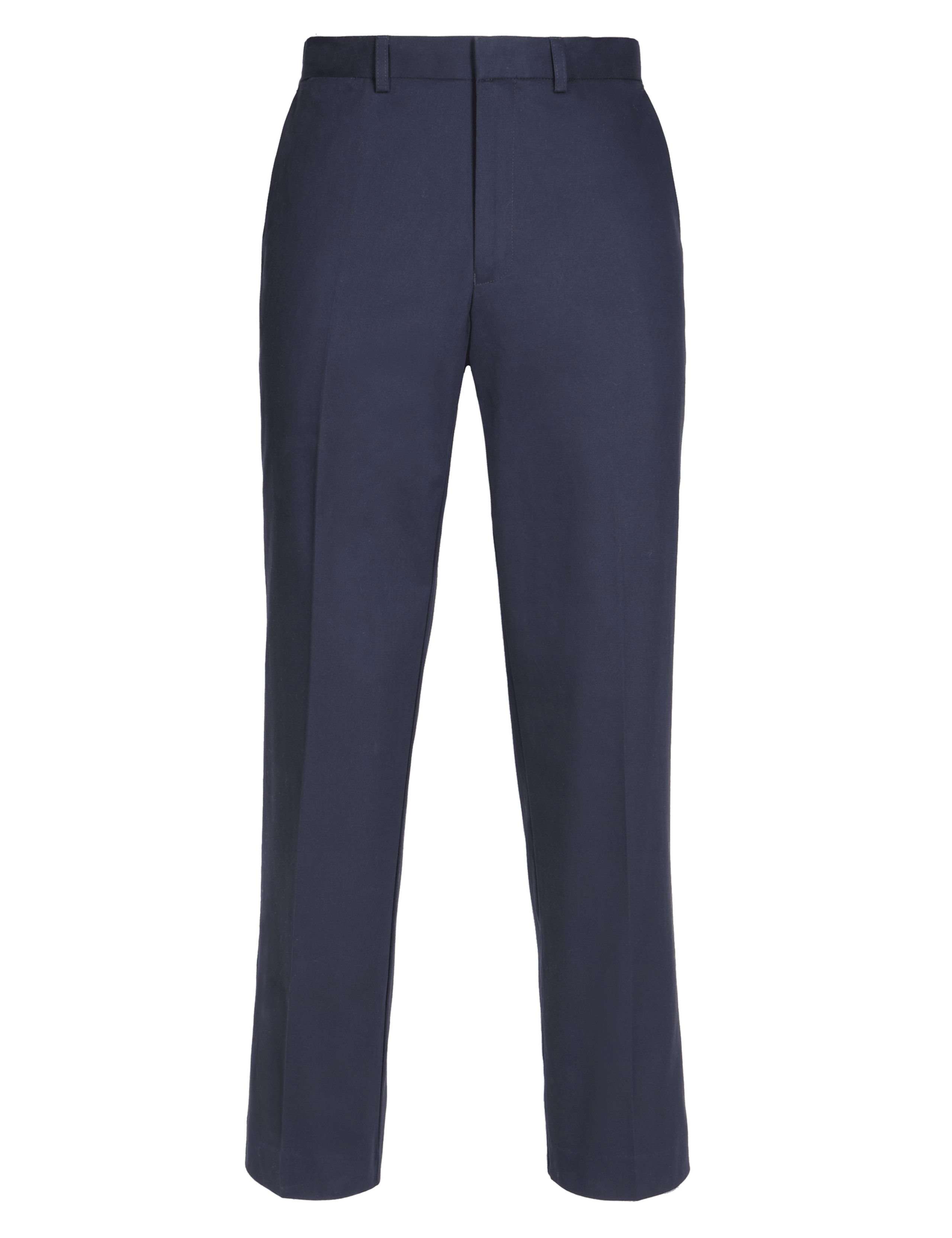 Cotton Rich Tailored Fit Flat Front Trousers 2 of 3