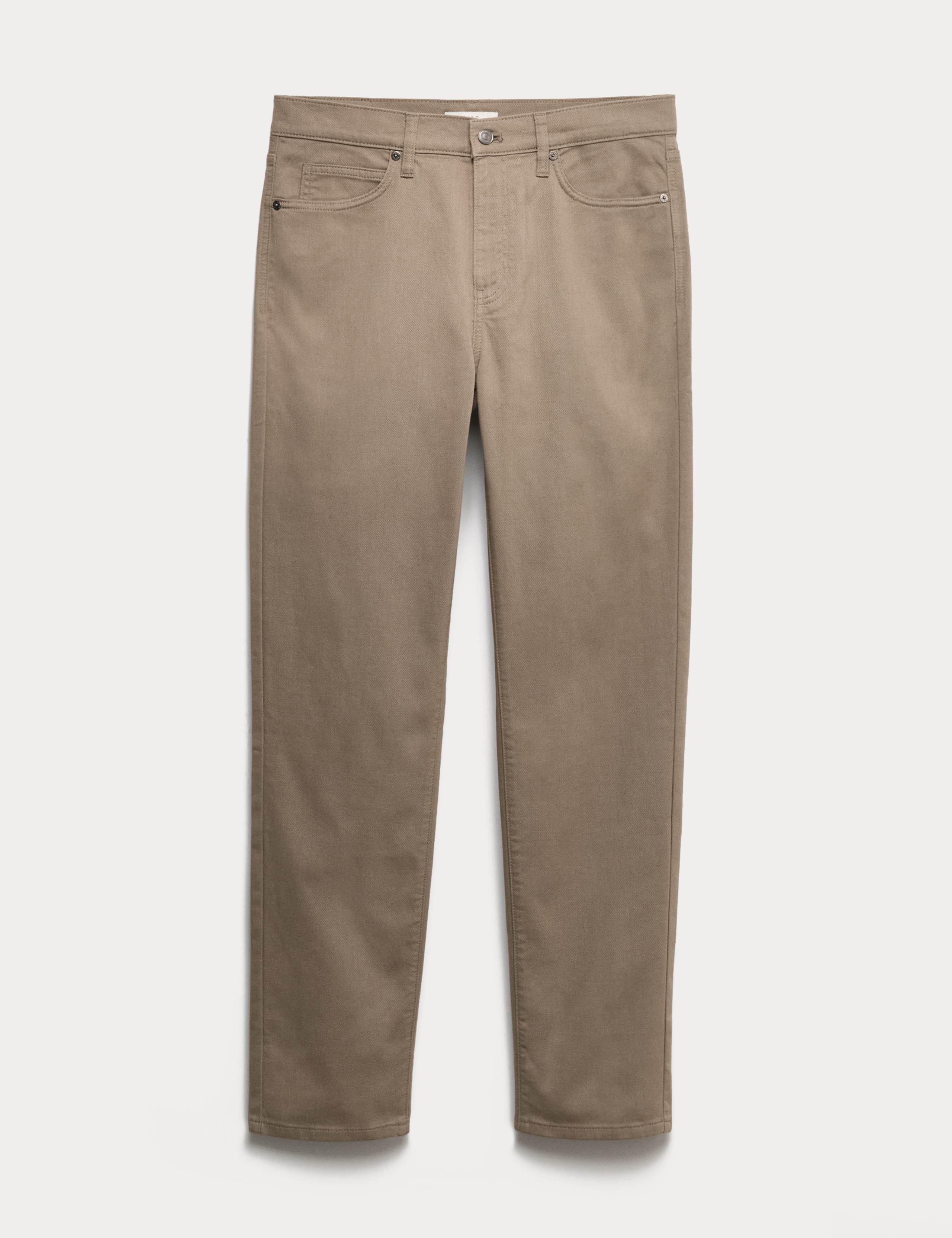 Straight Fit Textured 5 Pocket Trousers 2 of 6