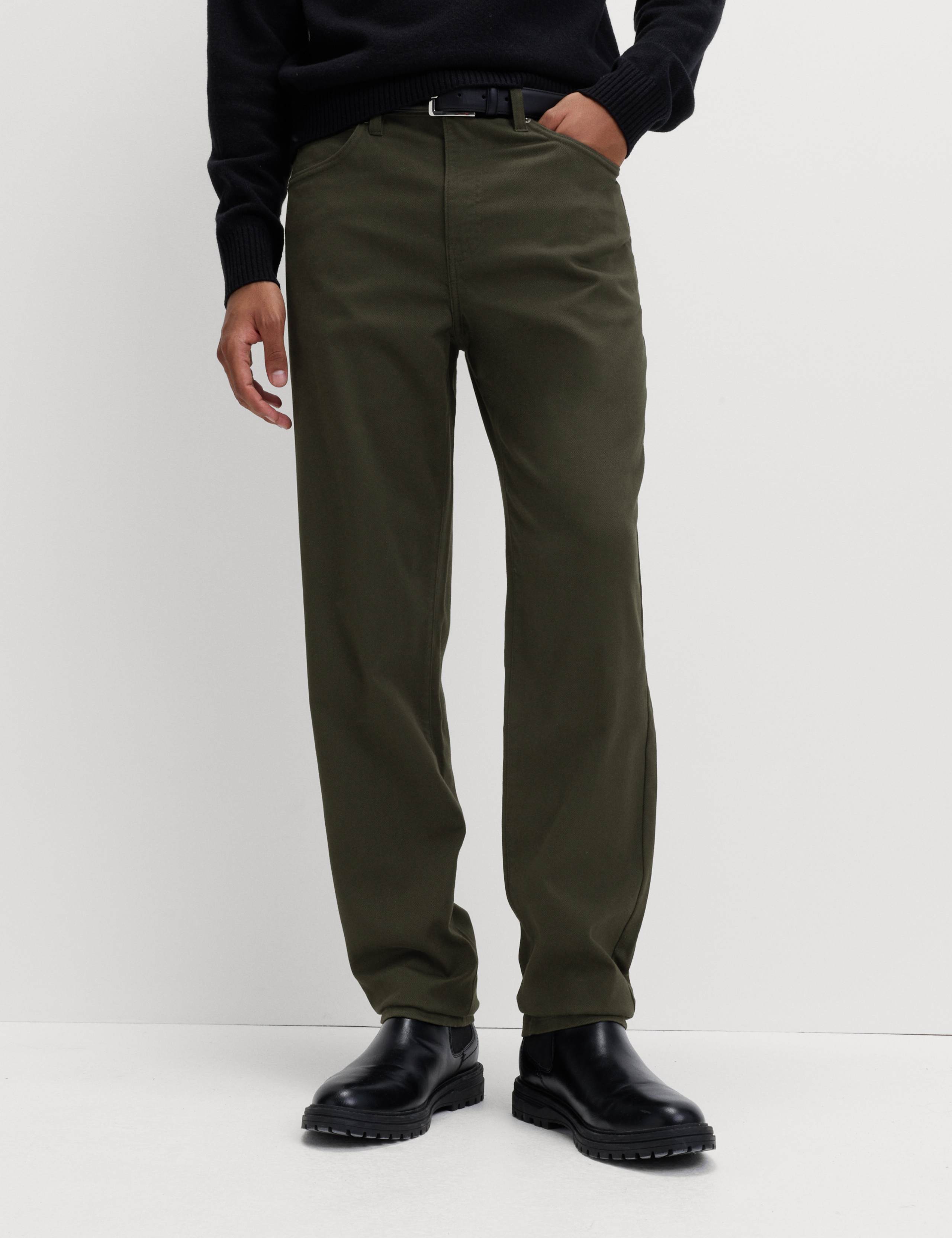 Straight Fit Textured 5 Pocket Trousers 1 of 6