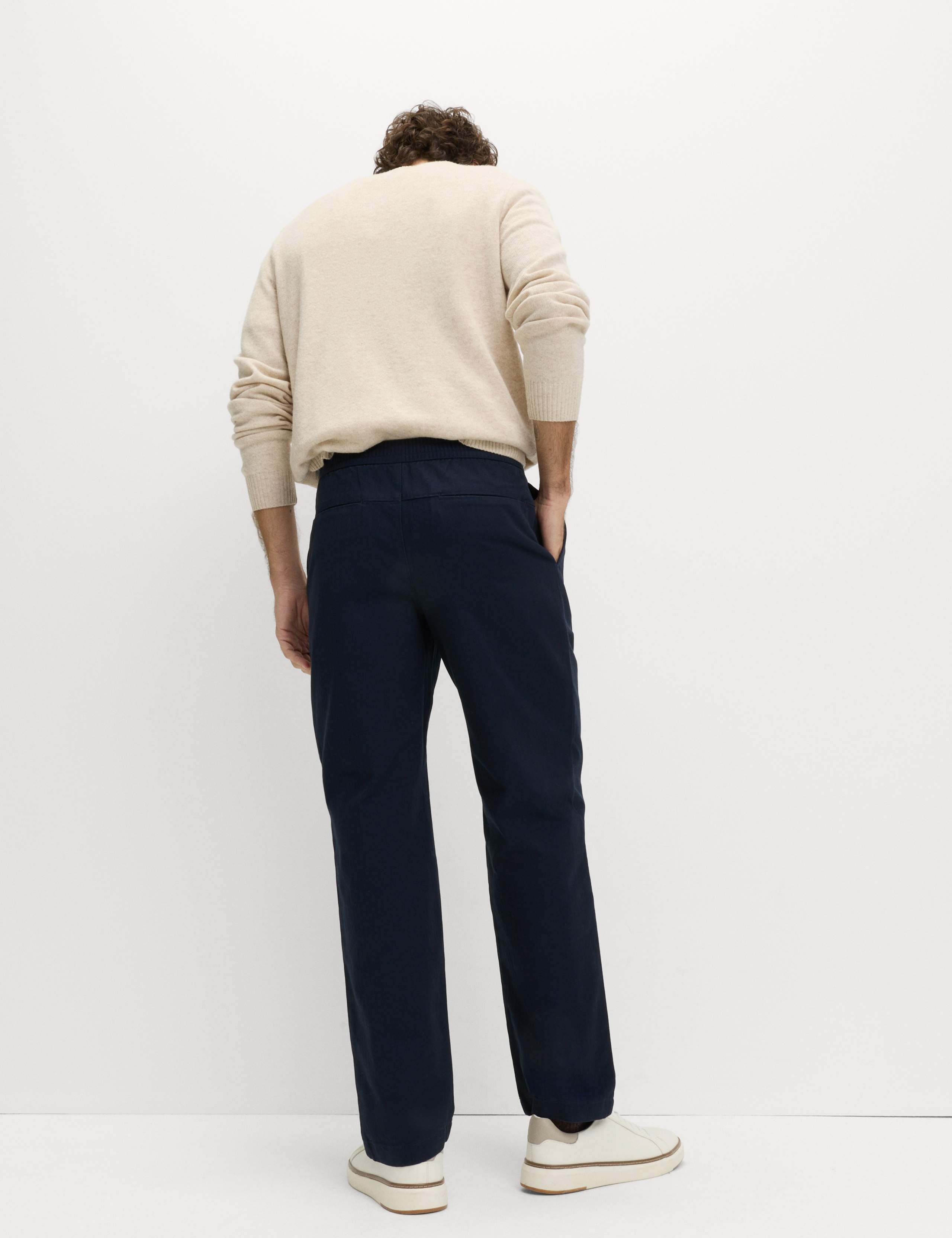 Pure Cotton Herringbone Trousers 5 of 6