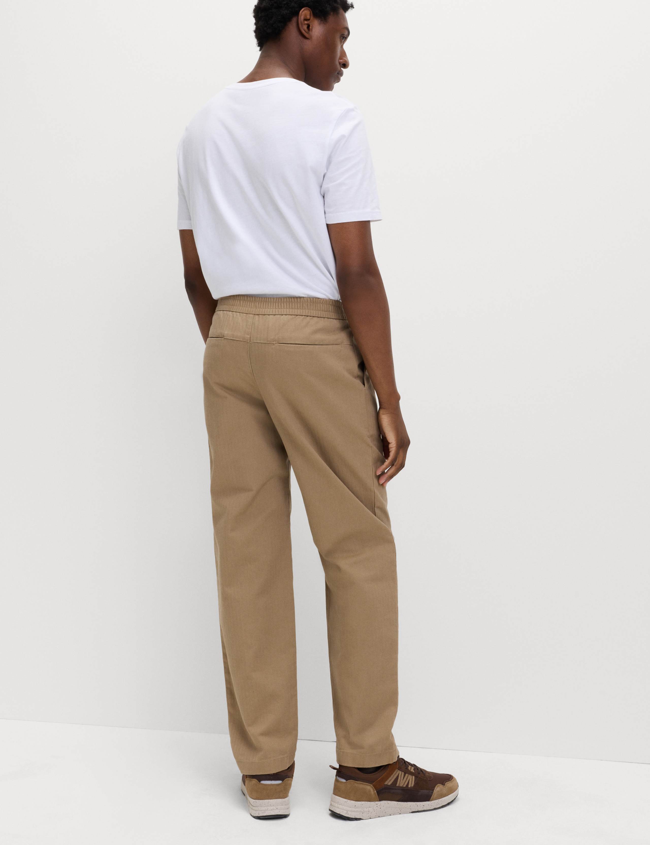 Pure Cotton Herringbone Trousers 5 of 6