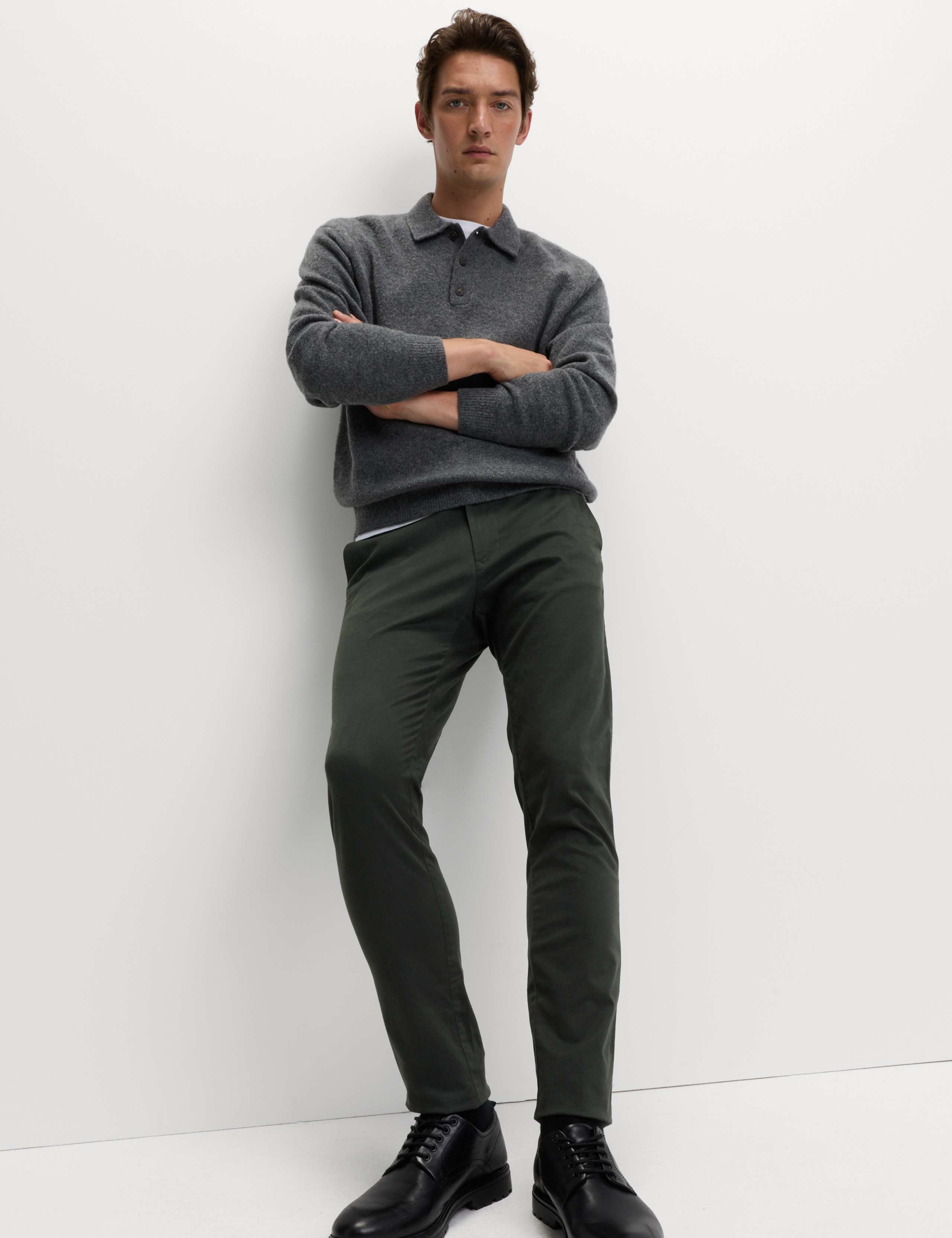 Slim Fit Cotton Rich Stretch Chinos 1 of 4