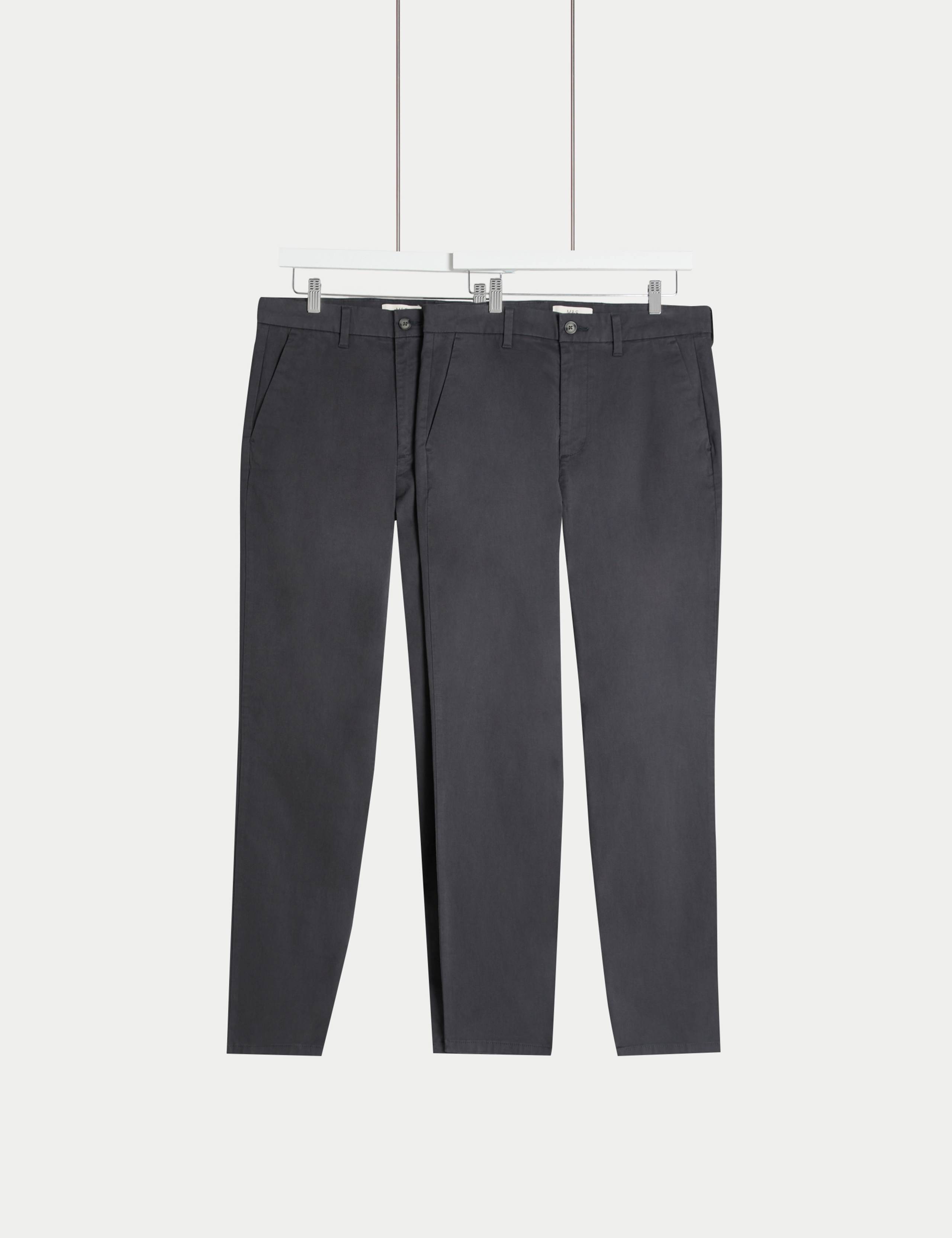 2 Pack Regular Fit Stretch Chinos 1 of 5