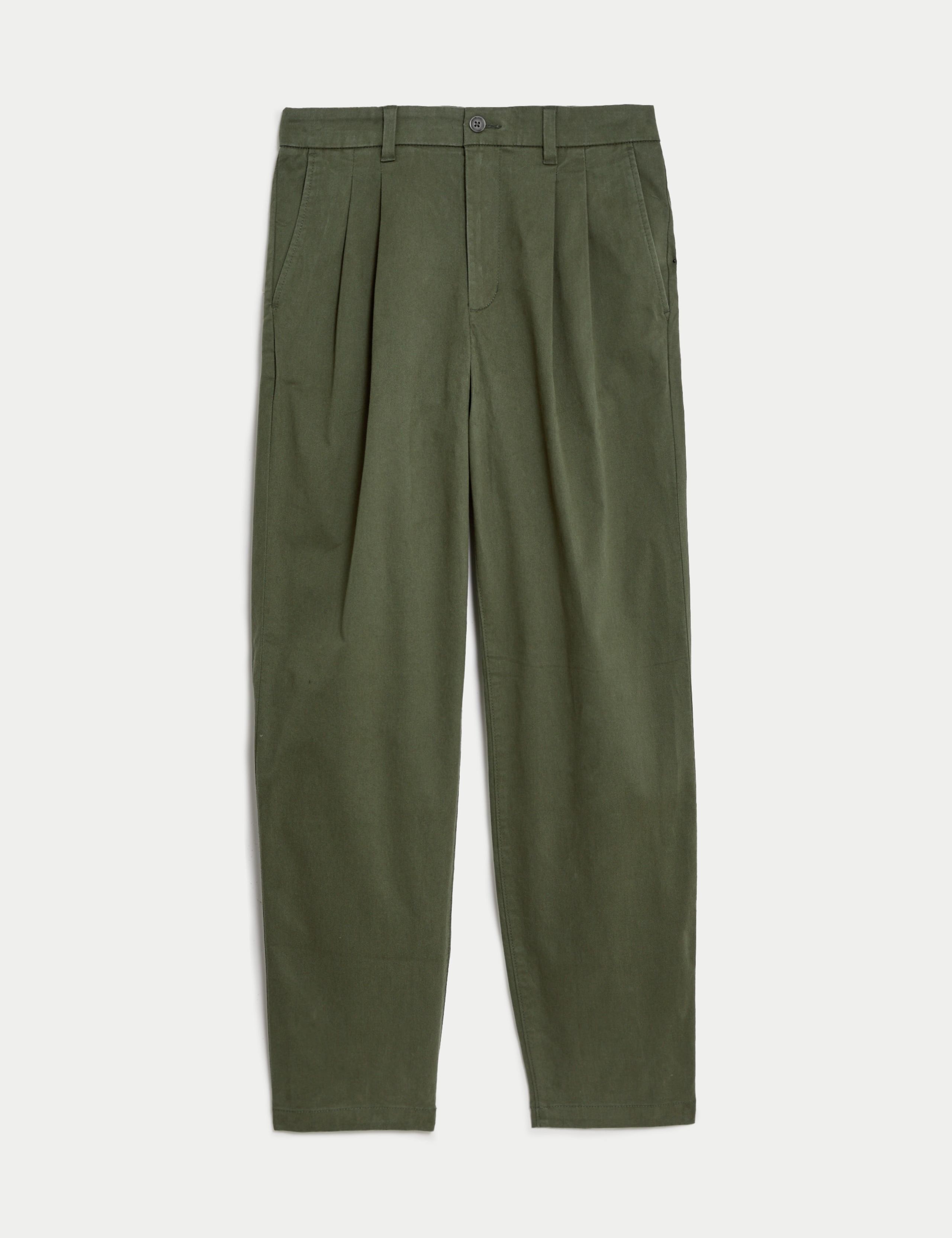 Tapered Fit Twin Pleat Stretch Chinos 2 of 7