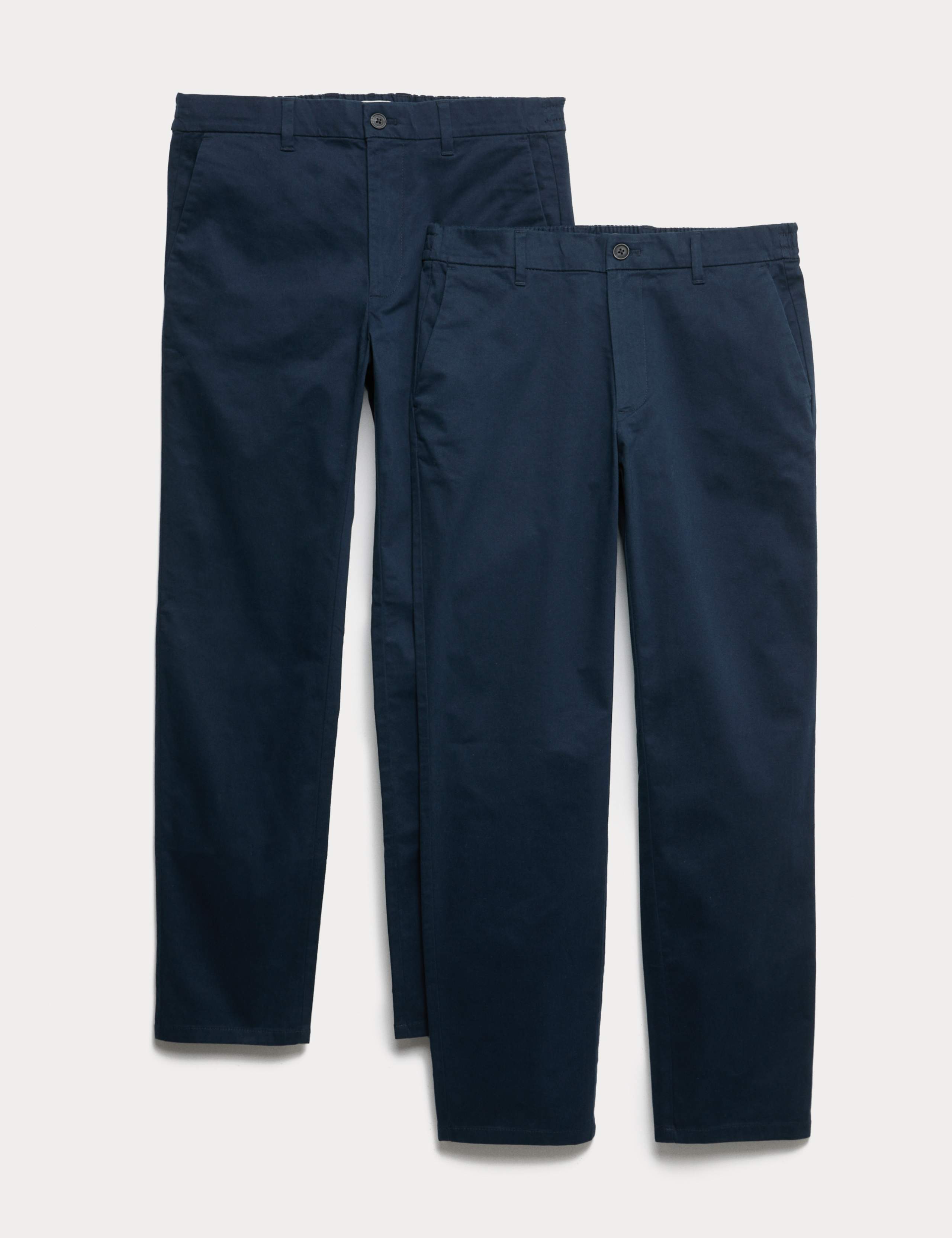 2pk Elasticated Waist Stretch Chinos 2 of 6