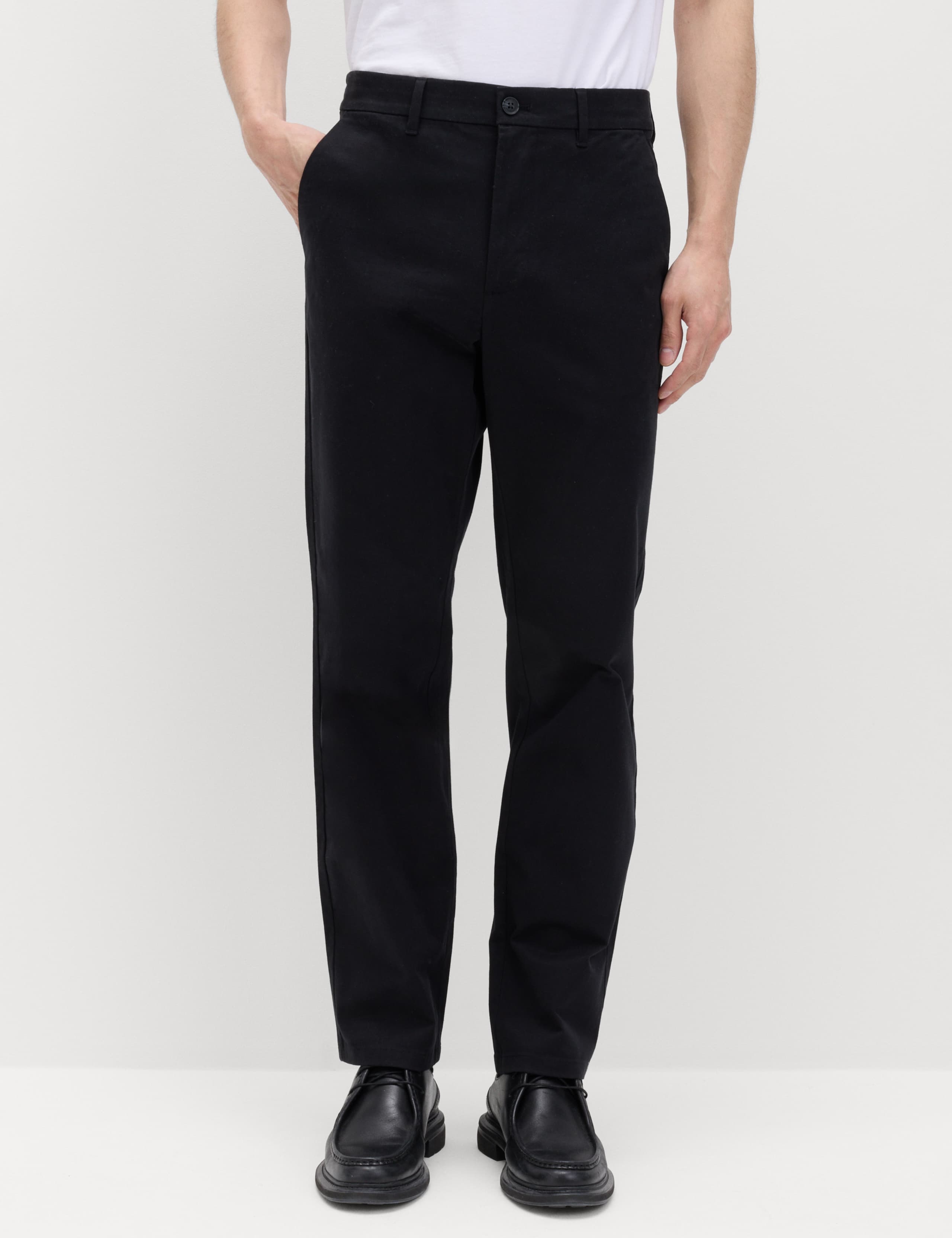 2 Pack Half Elasticated Waist Stretch Chinos 1 of 6