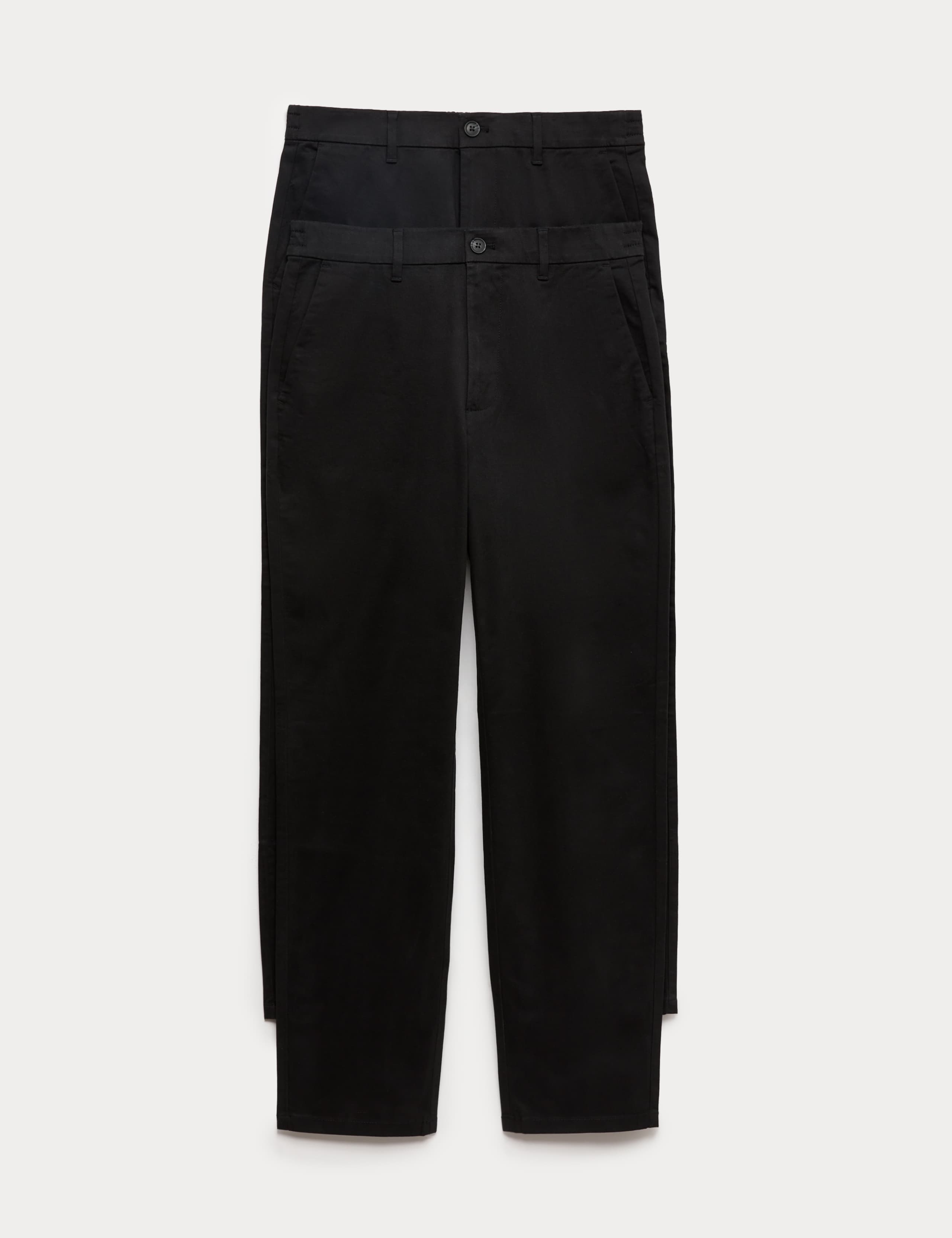 2 Pack Half Elasticated Waist Stretch Chinos 2 of 6