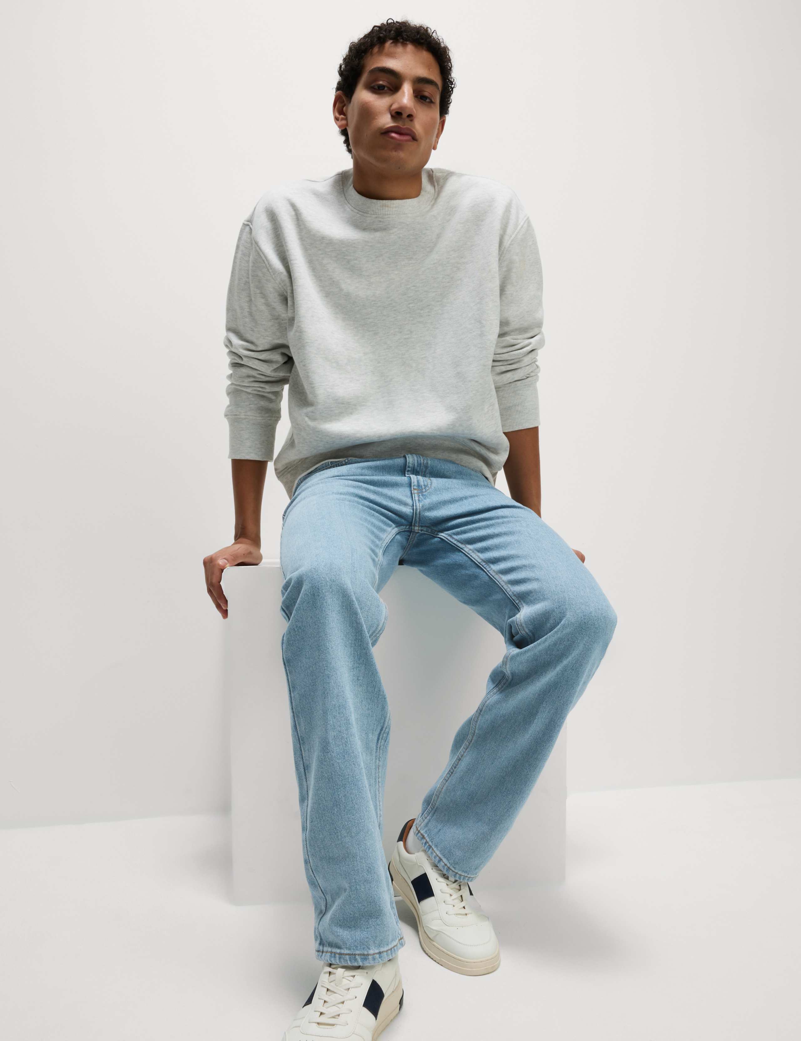 Straight Fit Pure Cotton Jeans 1 of 5