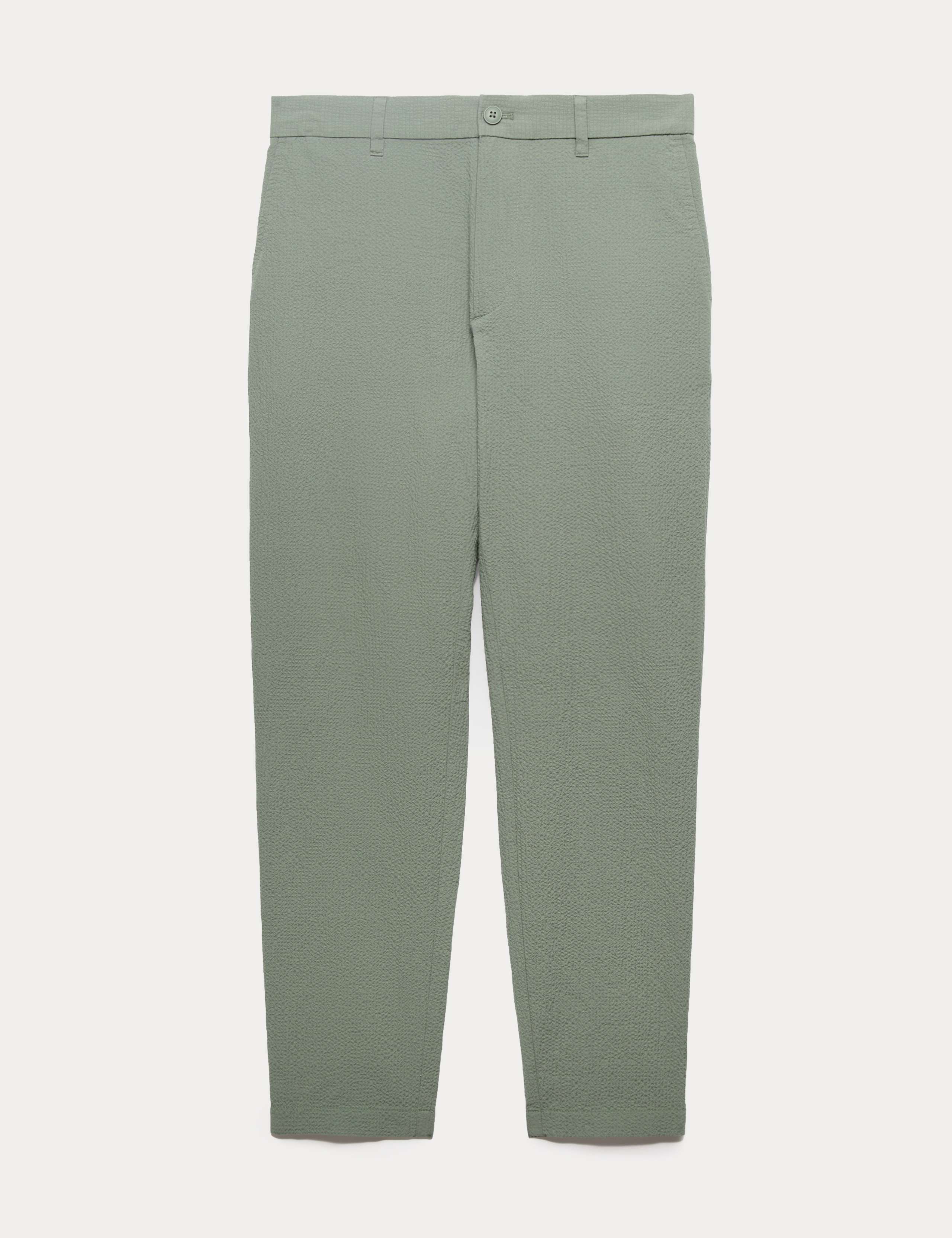 Tapered Fit Cotton Rich Seersucker Trousers 1 of 1