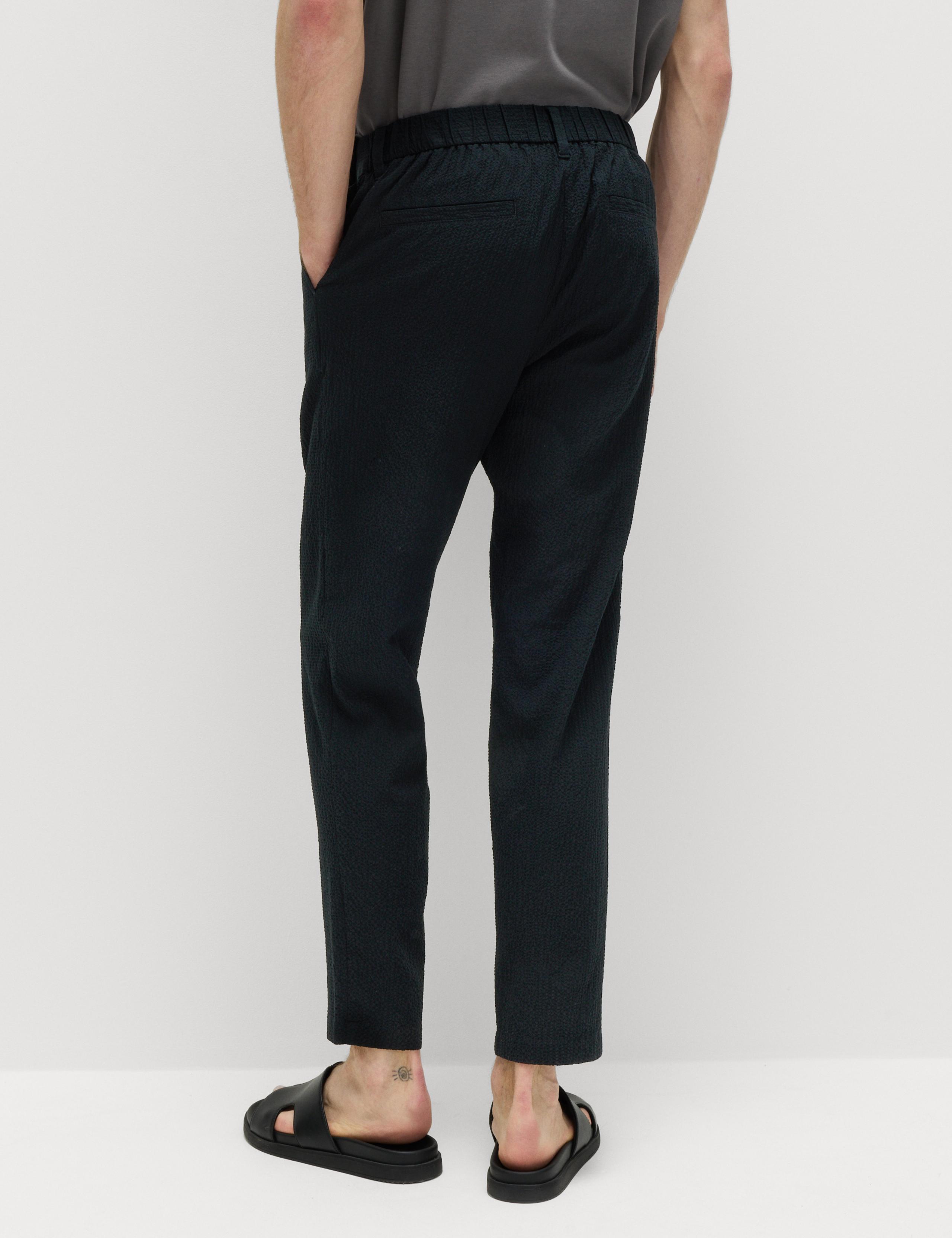Tapered Fit Cotton Rich Seersucker Trousers 4 of 6