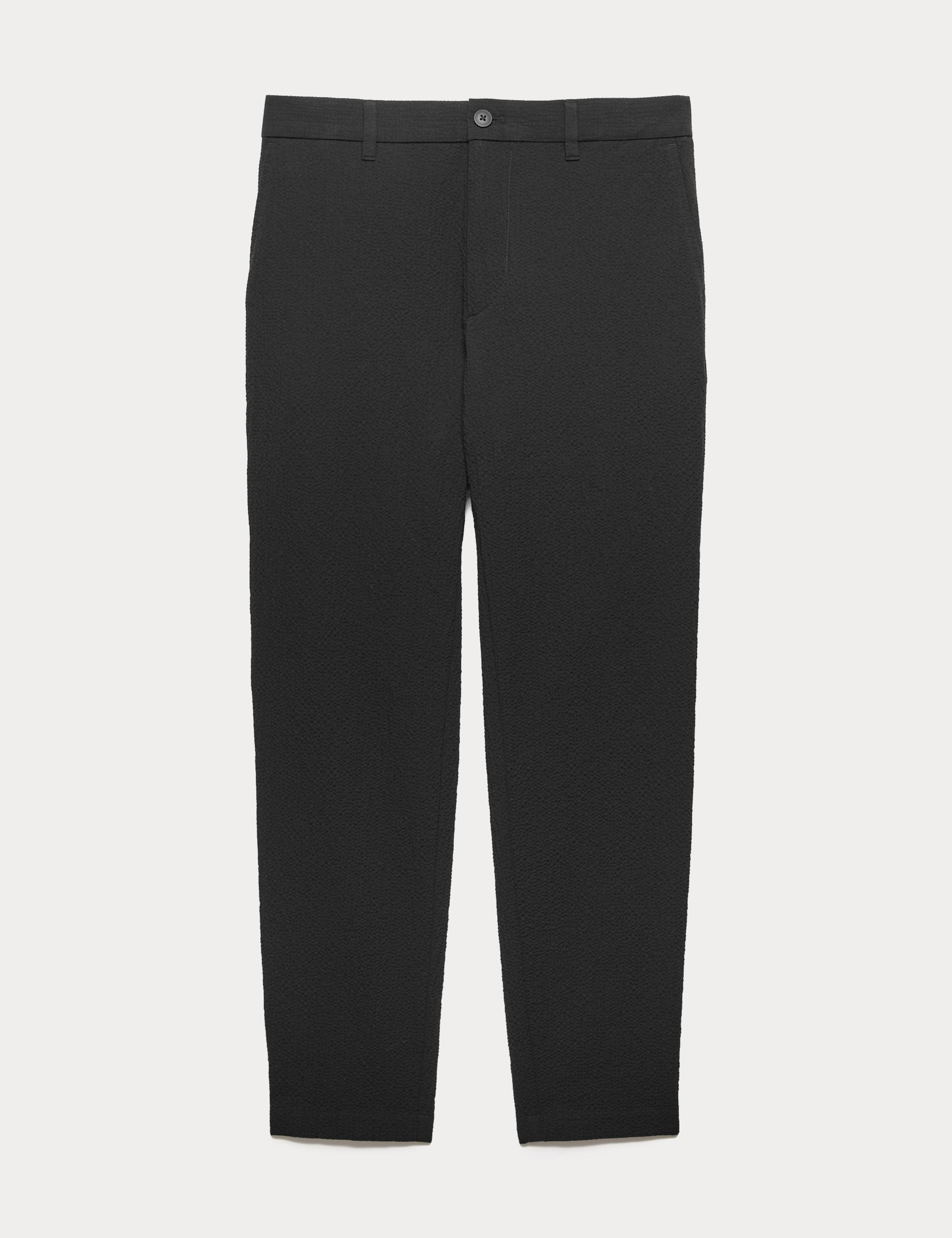 Tapered Fit Cotton Rich Seersucker Trousers 2 of 6