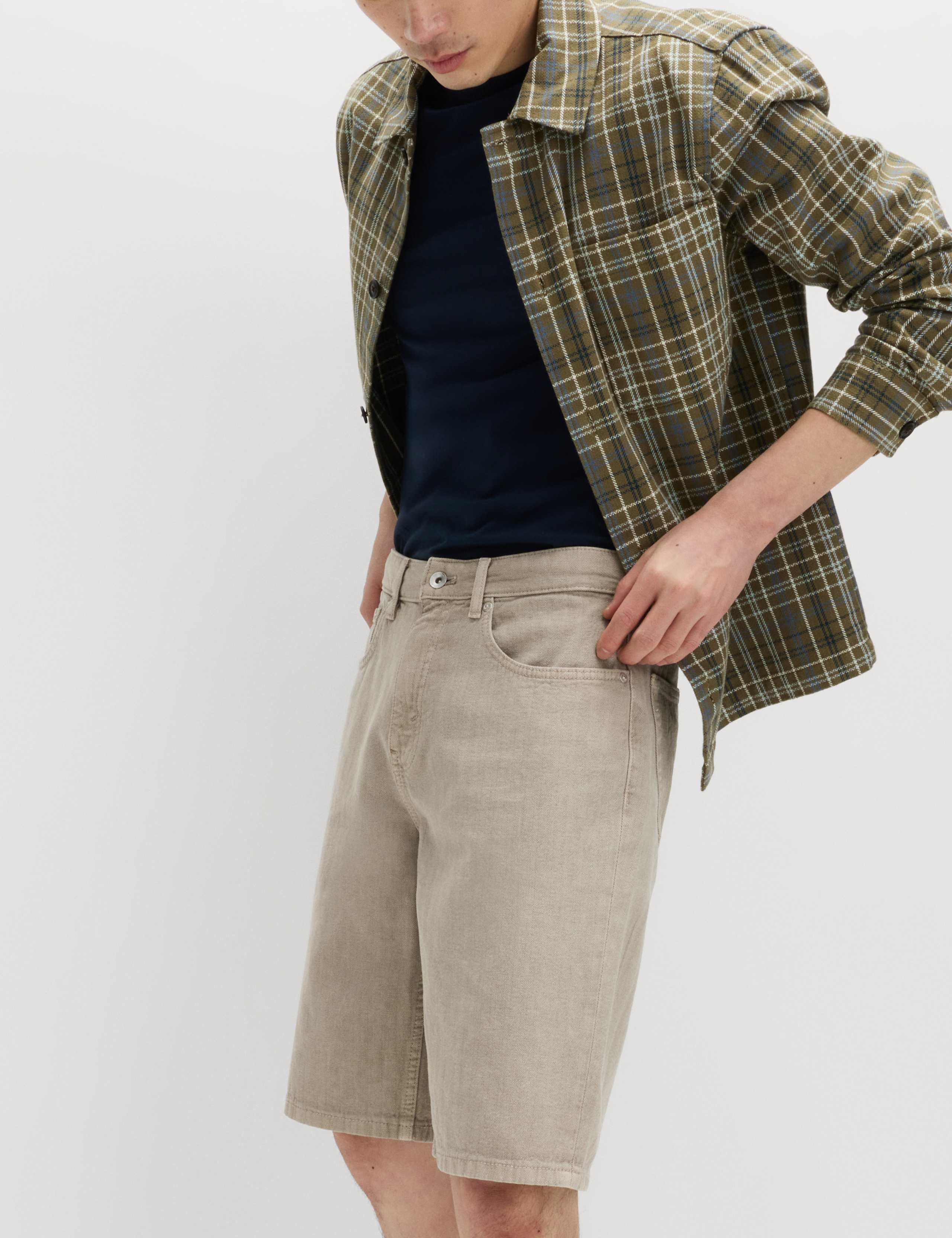 Pure Cotton Striped Rigid Denim Shorts 4 of 6