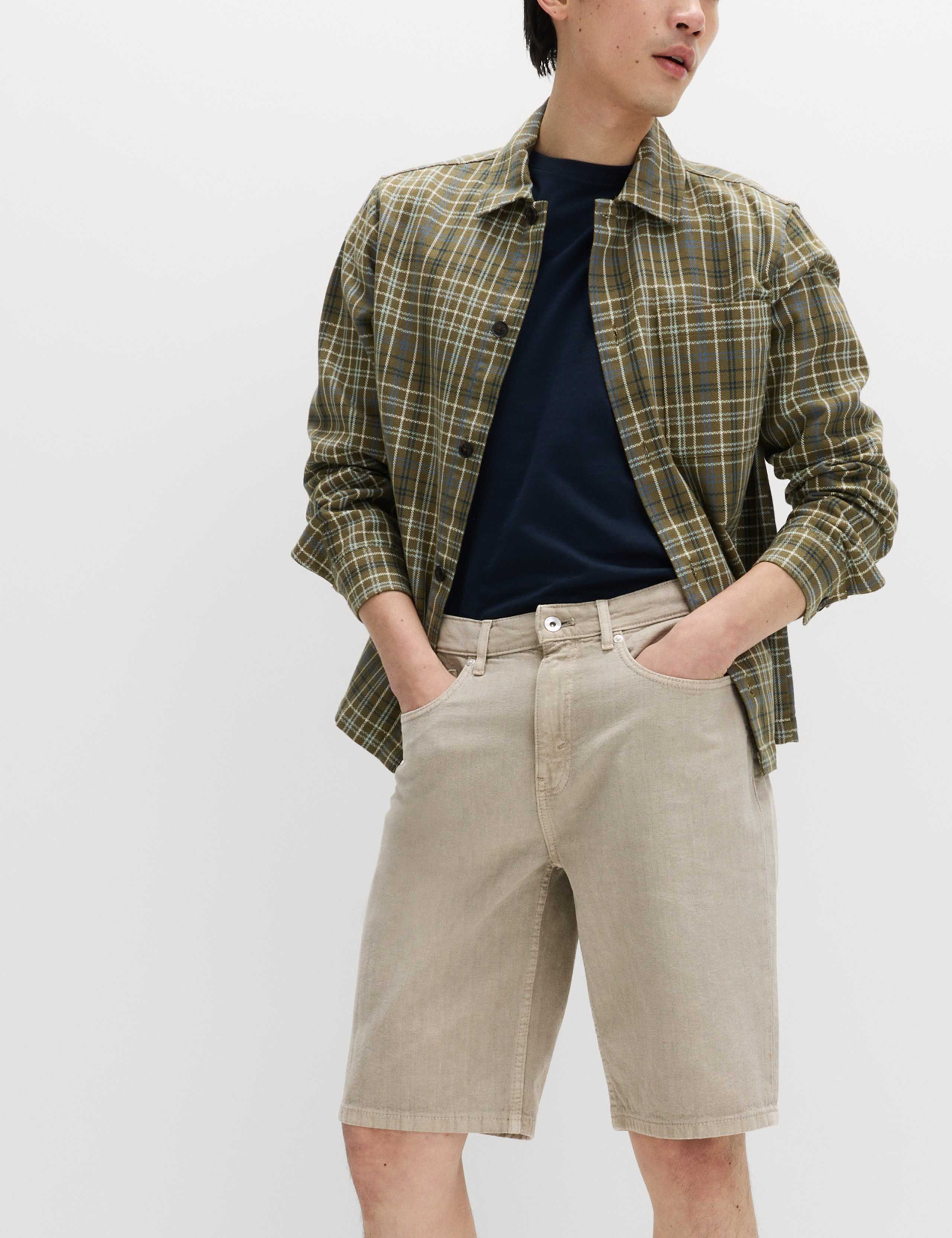 Pure Cotton Striped Rigid Denim Shorts 6 of 6