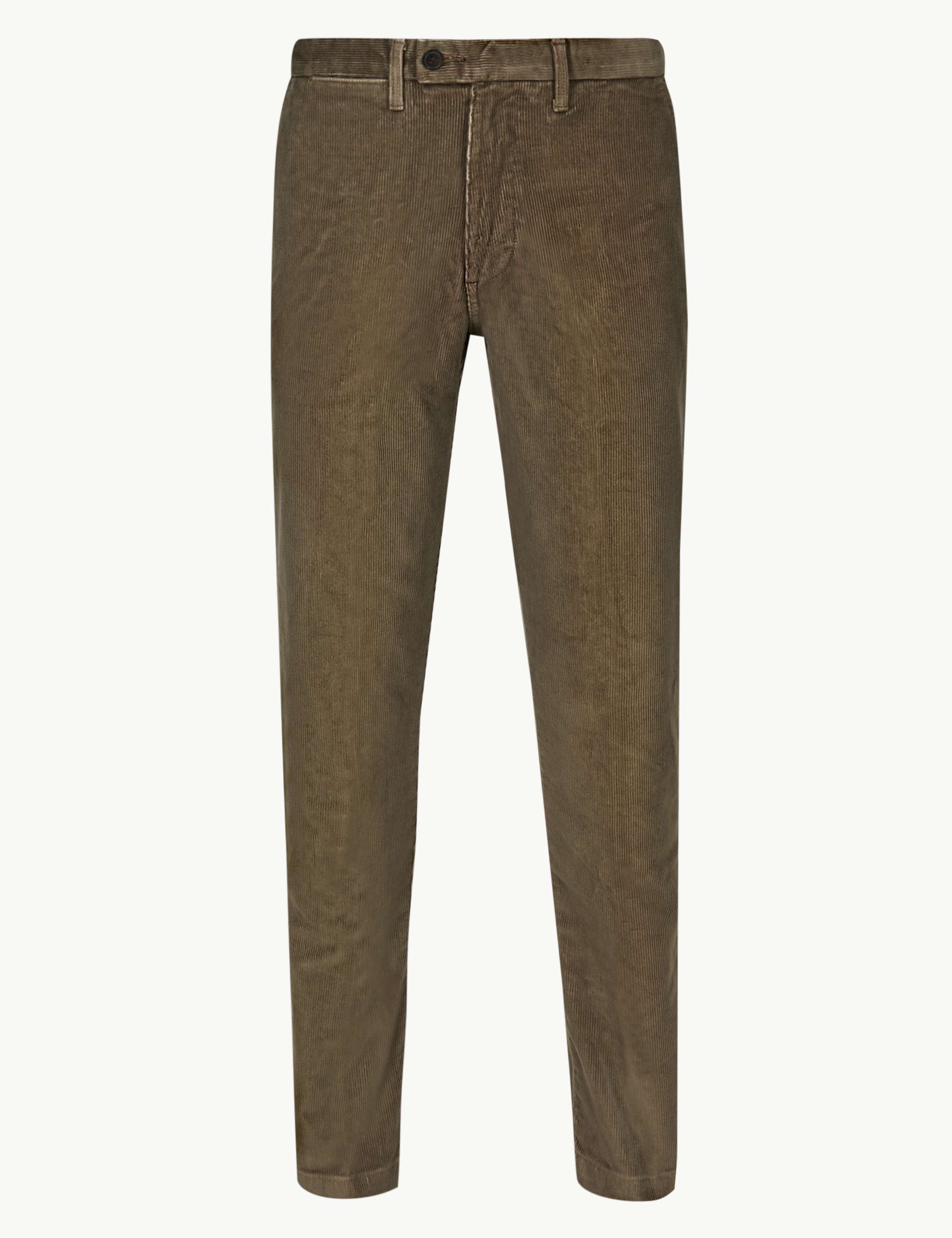 Slim Fit Pure Cotton Corduroy Trousers 2 of 4