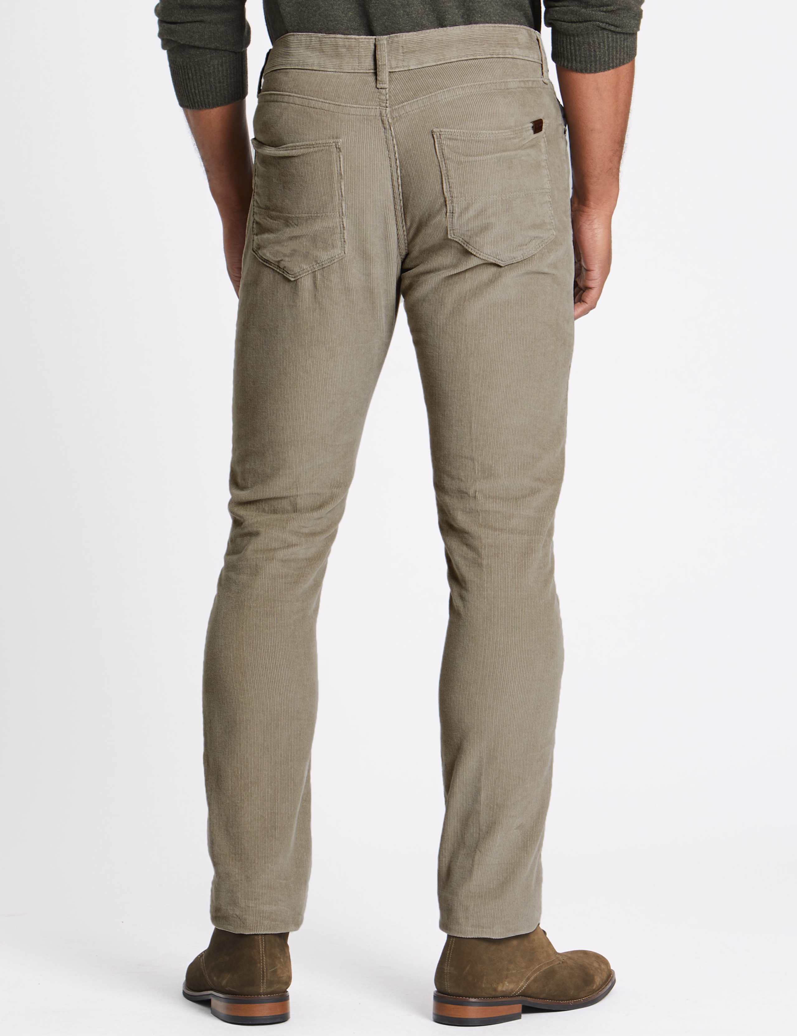 Slim Fit Pure Cotton Corduroy Trousers 4 of 4