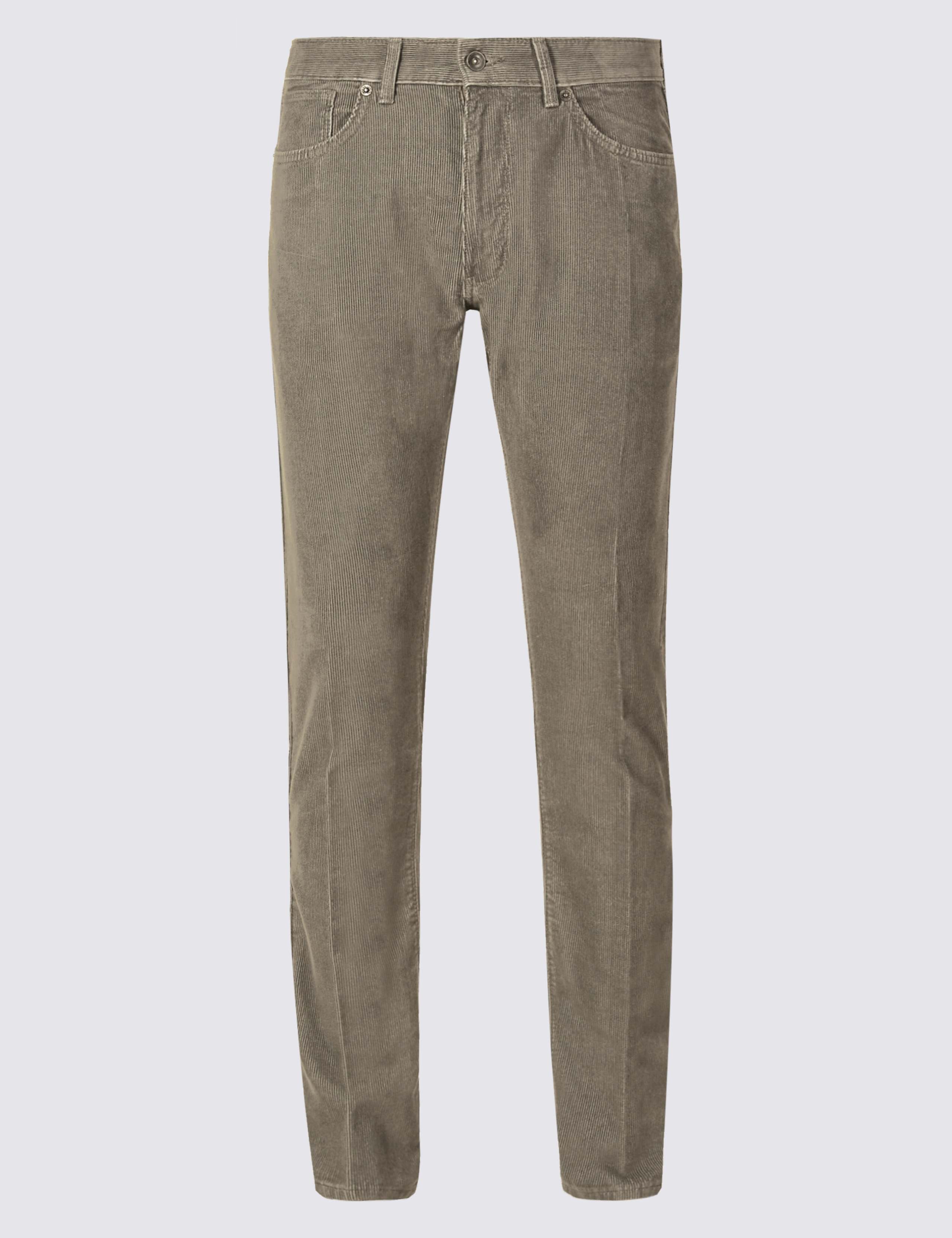 Slim Fit Pure Cotton Corduroy Trousers 2 of 4