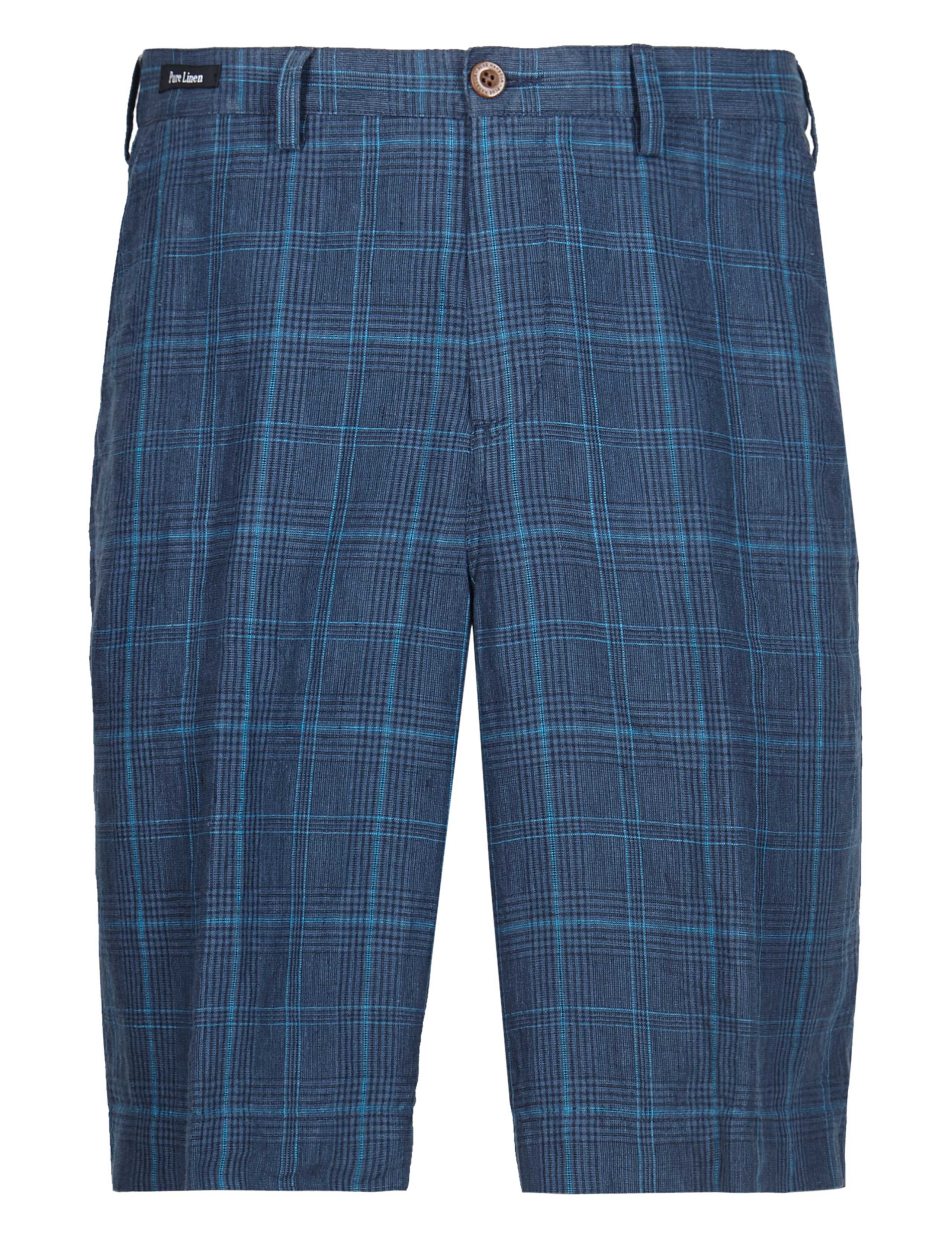 Luxury Pure Linen Checked Chino Shorts 2 of 4