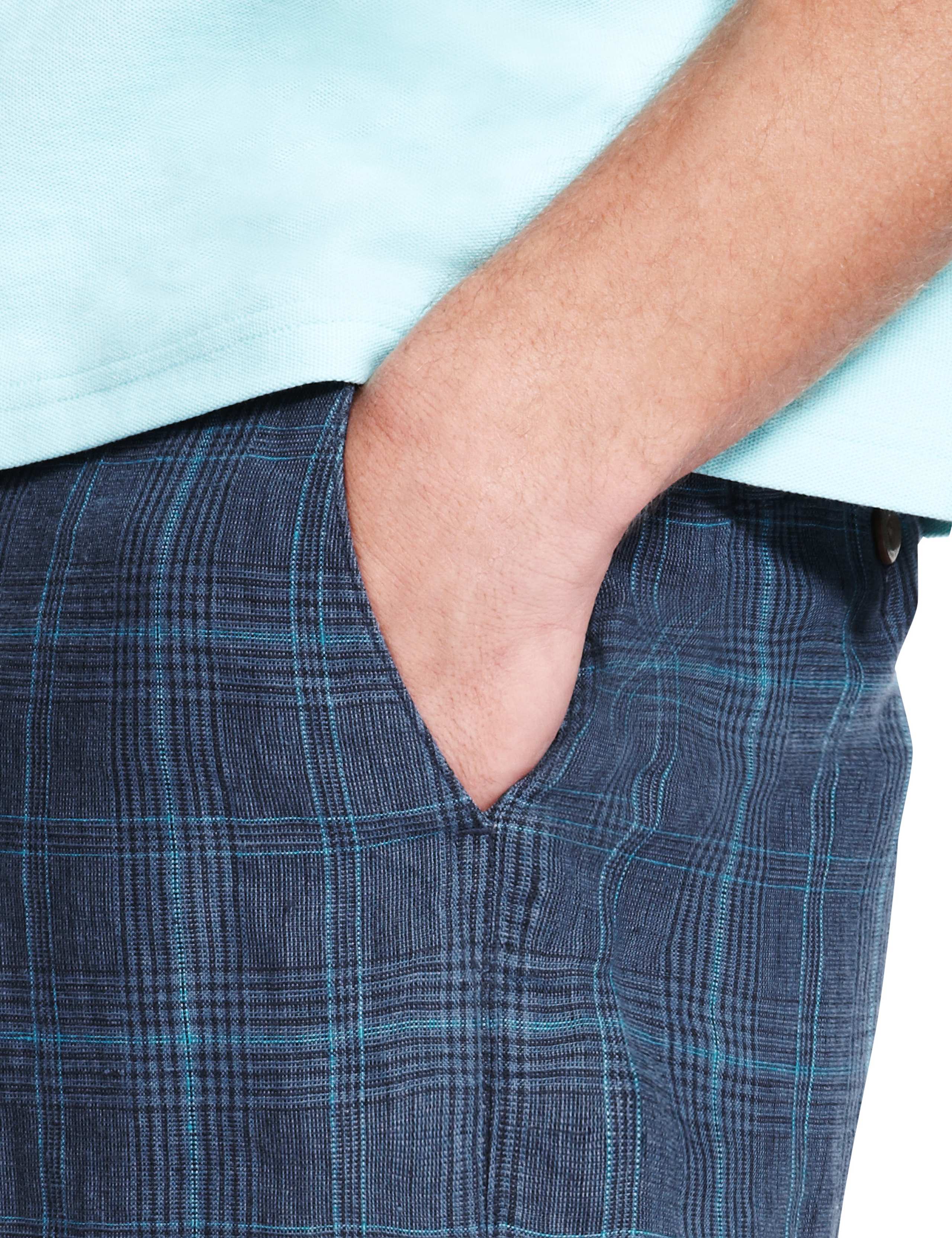 Luxury Pure Linen Checked Chino Shorts 4 of 4