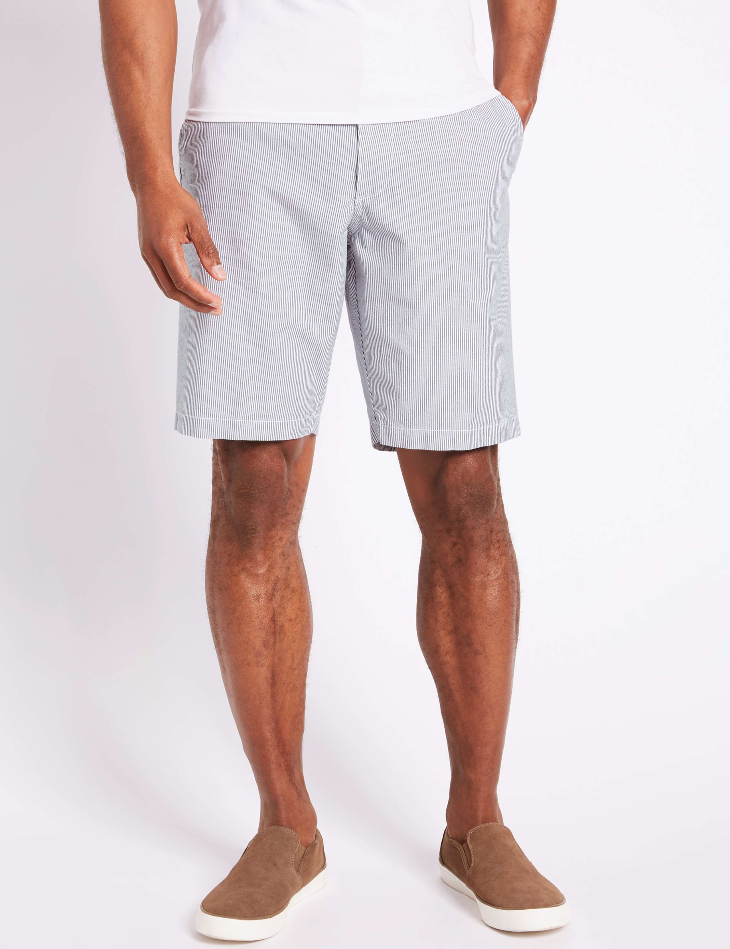 Pure Cotton Striped Chino Shorts 1 of 4