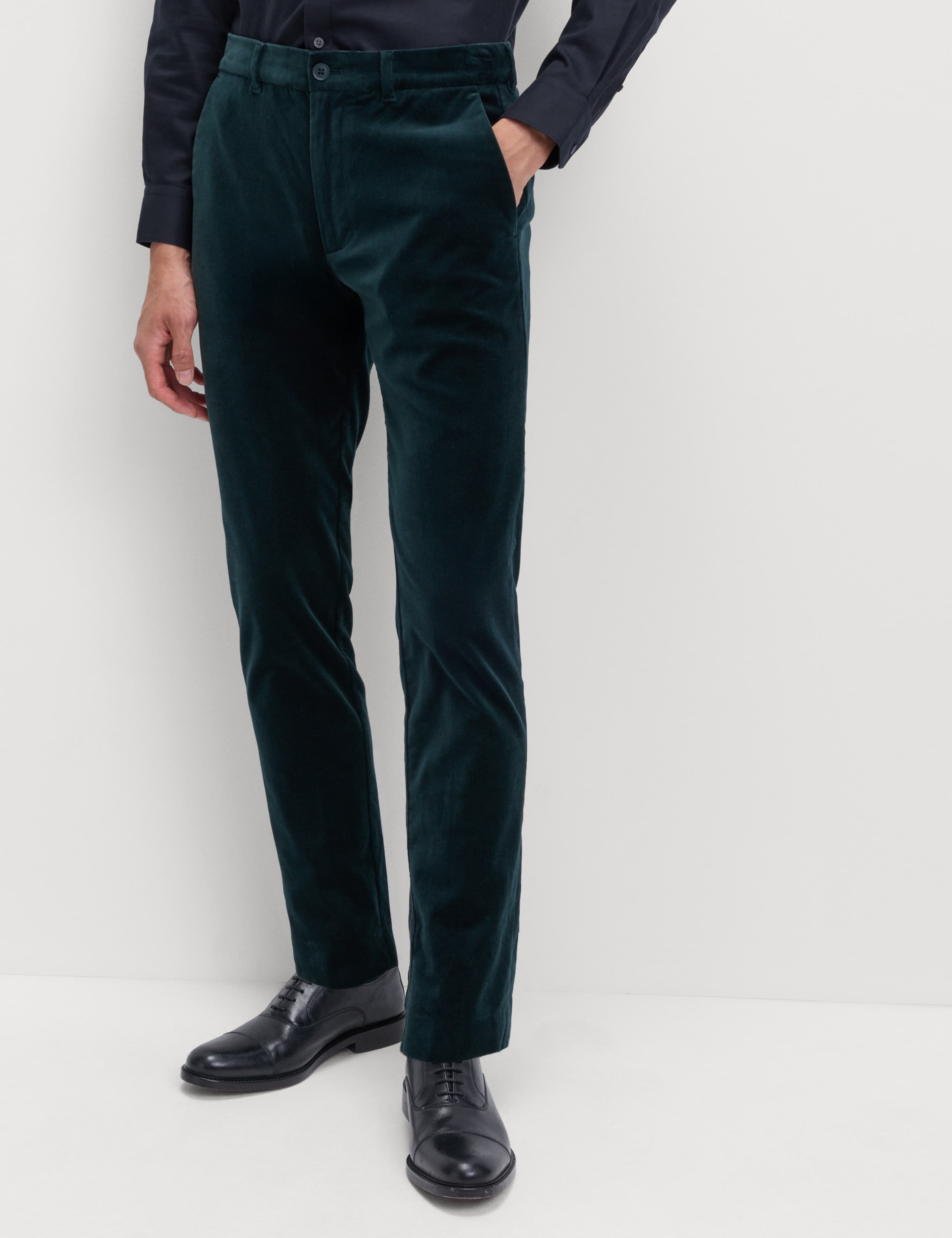 Slim Fit Velvet Stretch Trousers 1 of 5