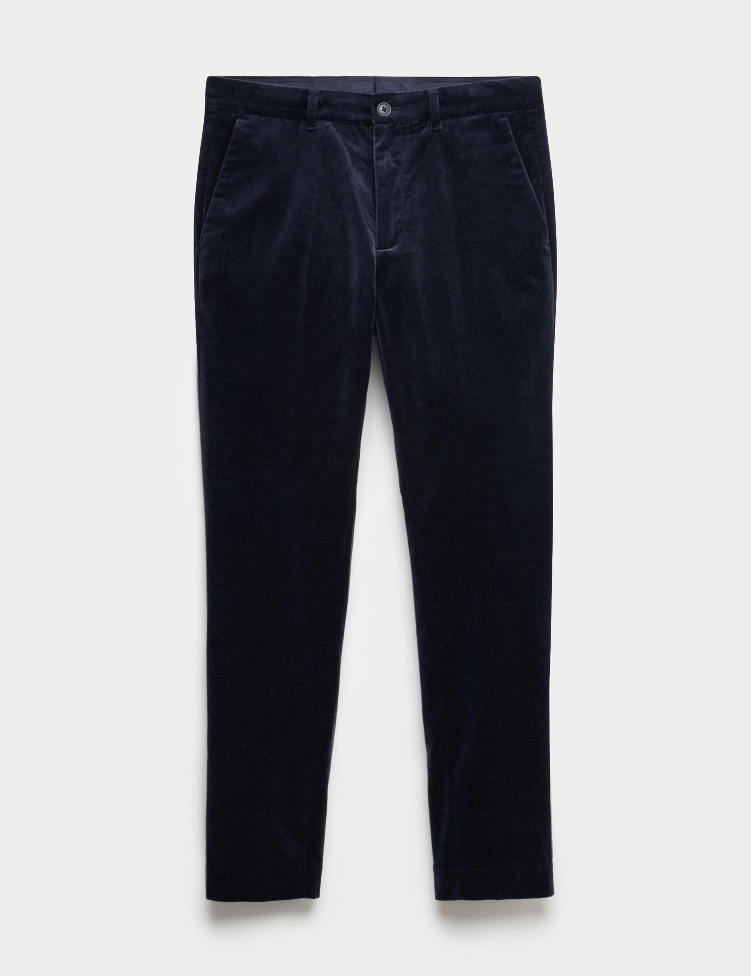 Slim Fit Velvet Stretch Trousers 2 of 5