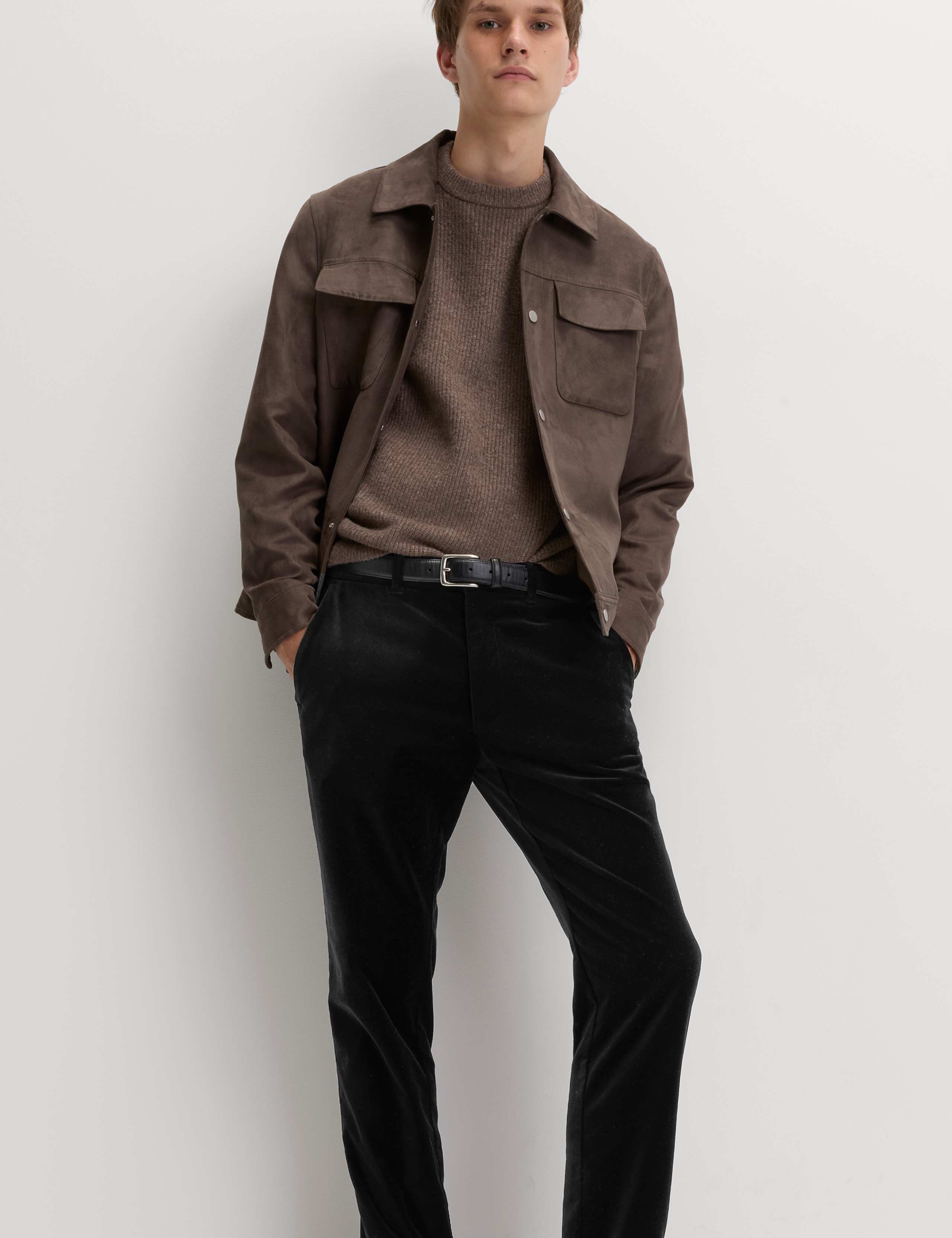 Slim Fit Velvet Stretch Trousers 5 of 6