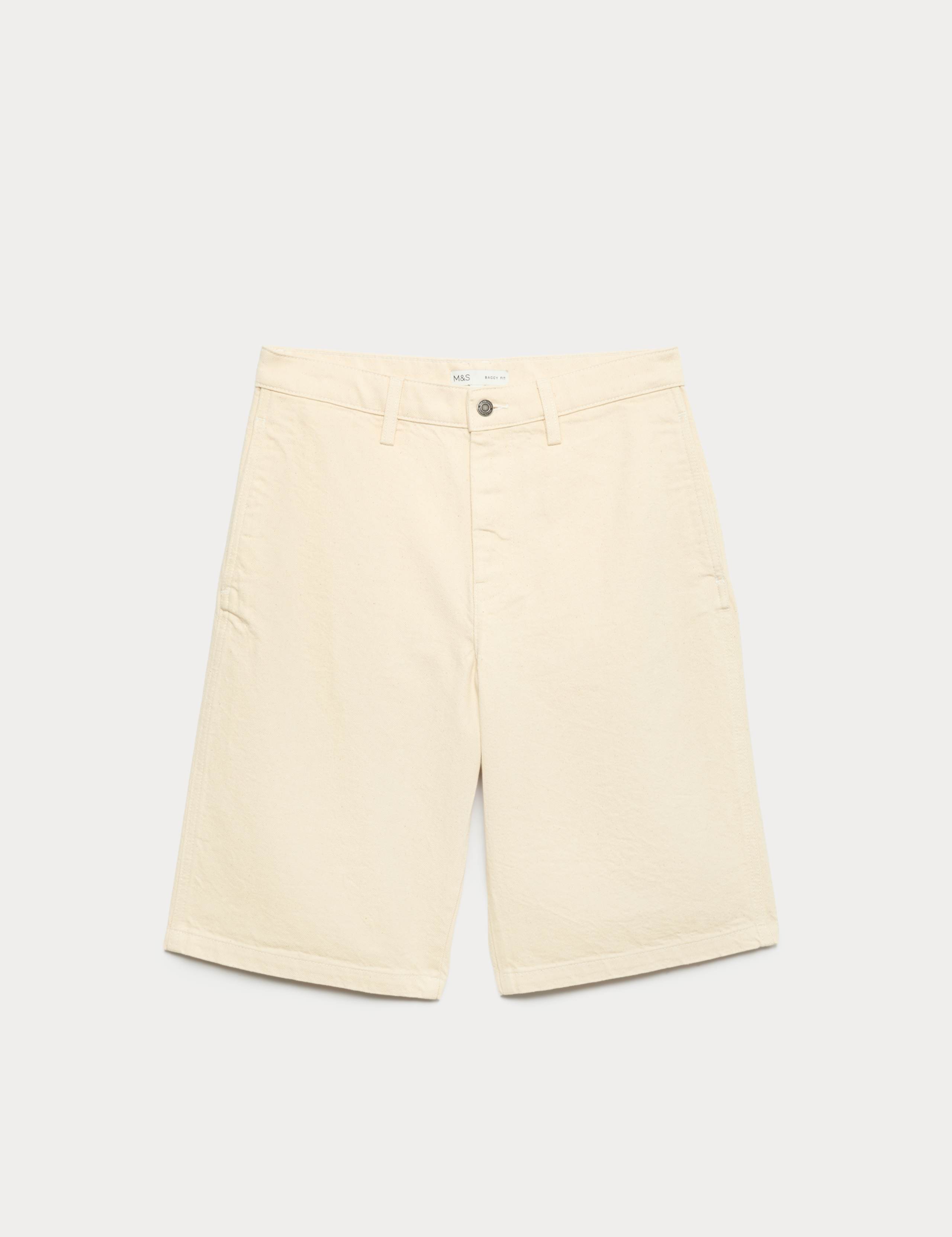 Baggy Fit Pure Cotton Denim Shorts 2 of 6