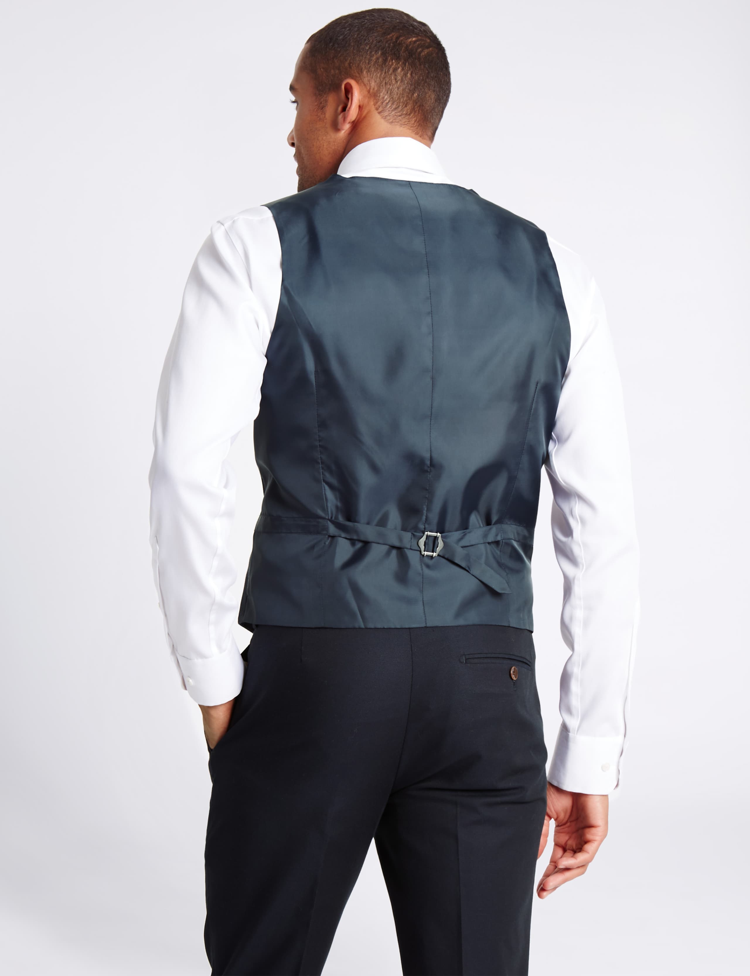 Pure Cotton Textured Waistcoat 3 of 3