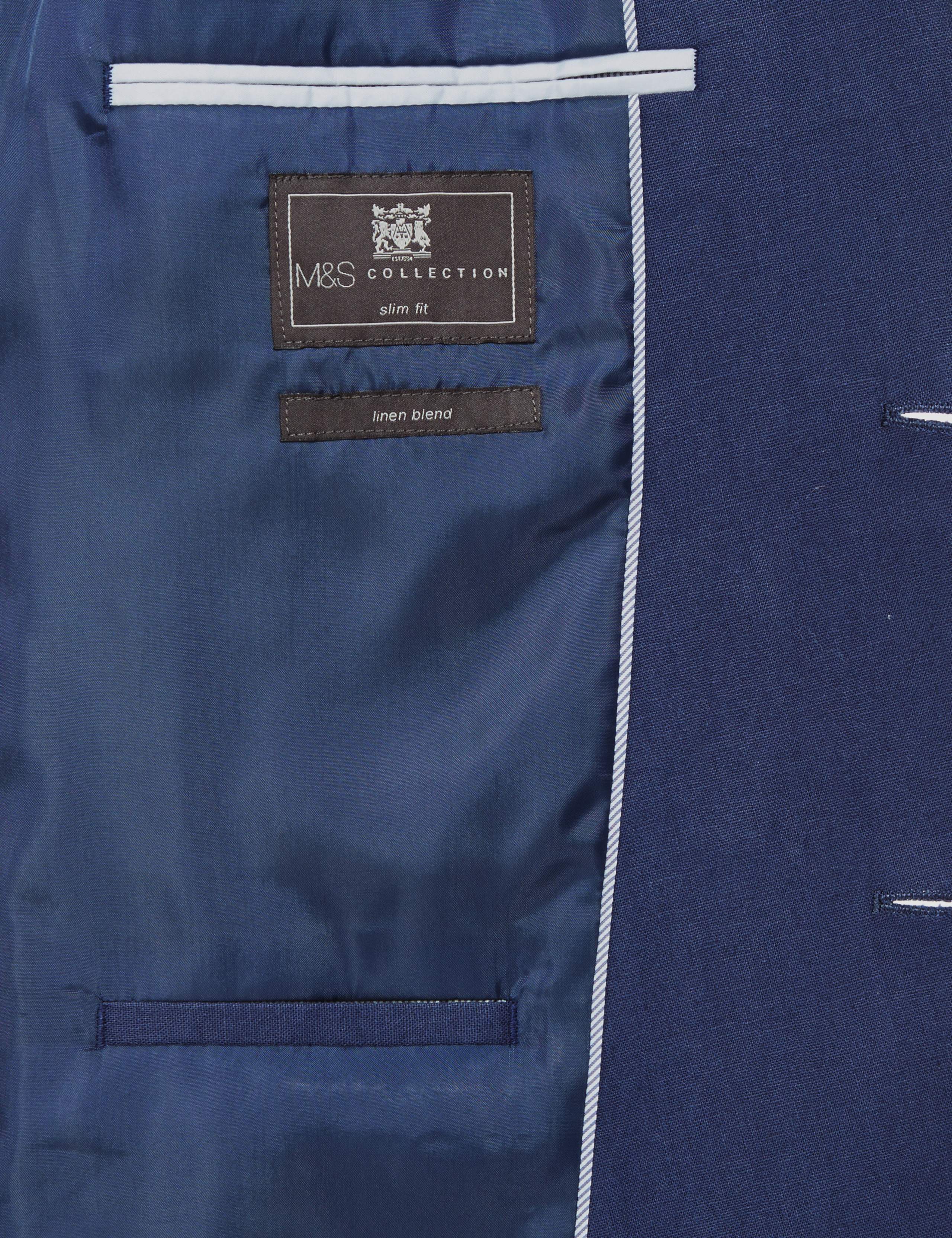 Linen Blend Slim Fit 2 Button Jacket 8 of 9