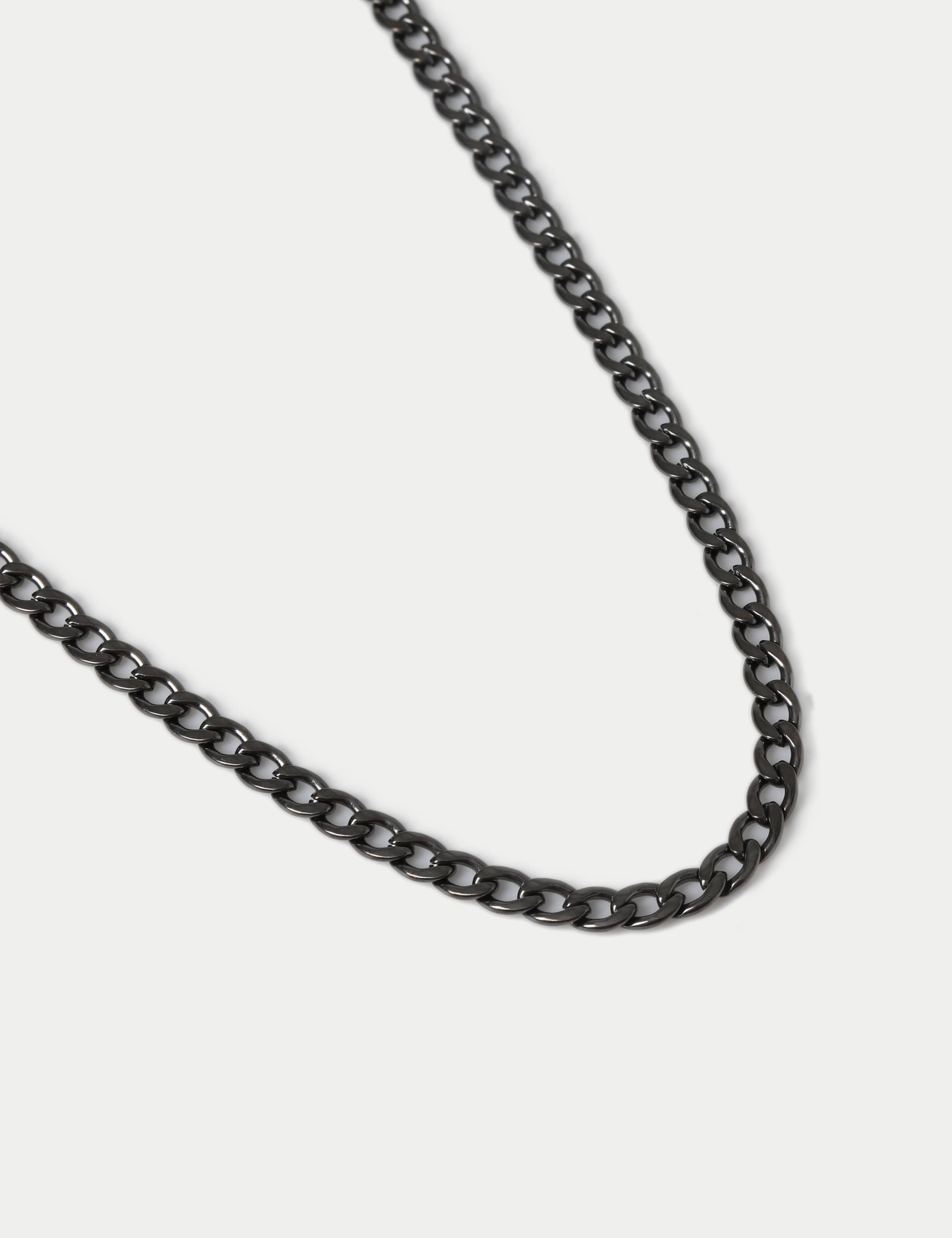 Waterproof Stainless Steel Gunmetal Chain Necklace 2 of 2