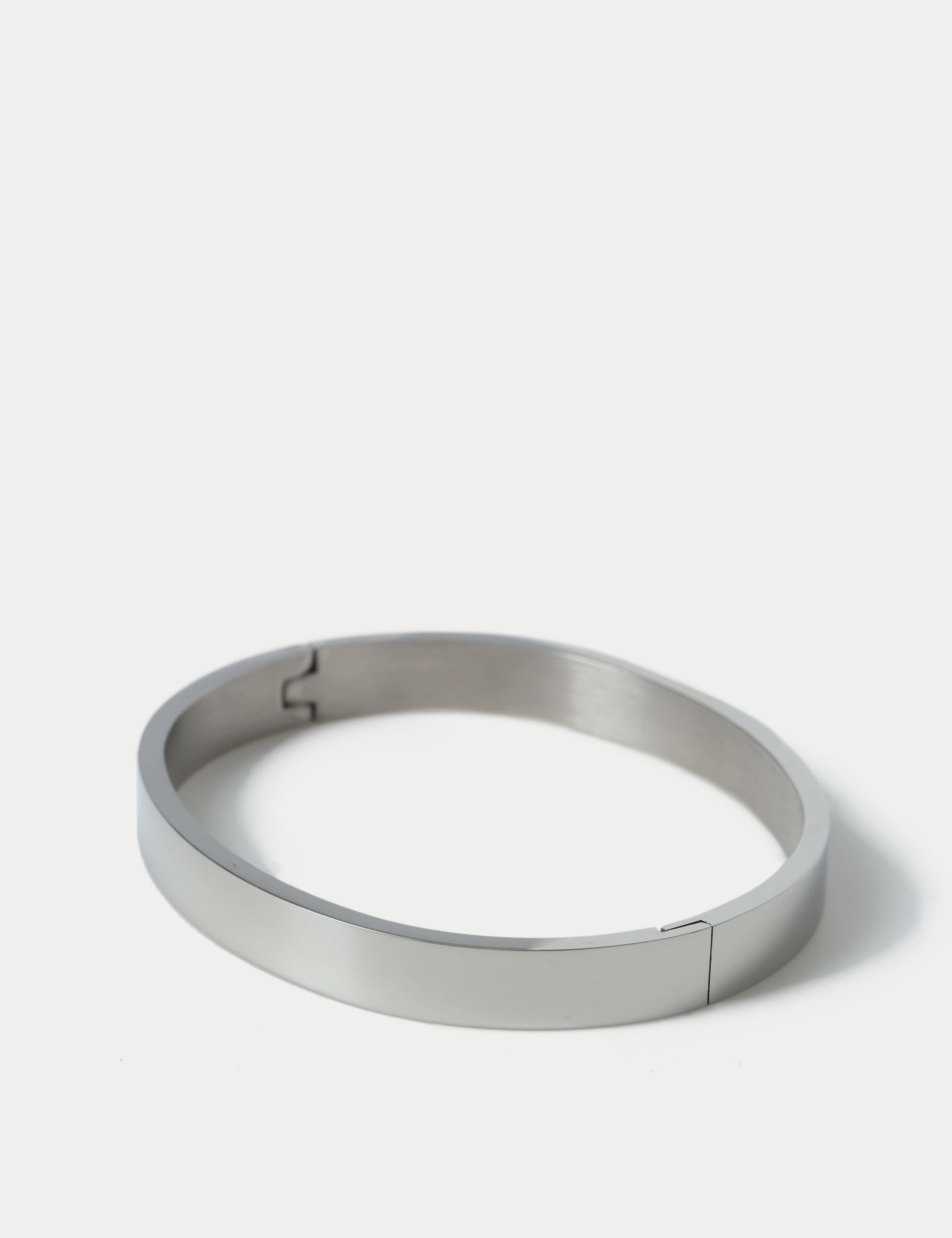 Waterproof Stainless Steel Silver Tone Bangle 2 of 2