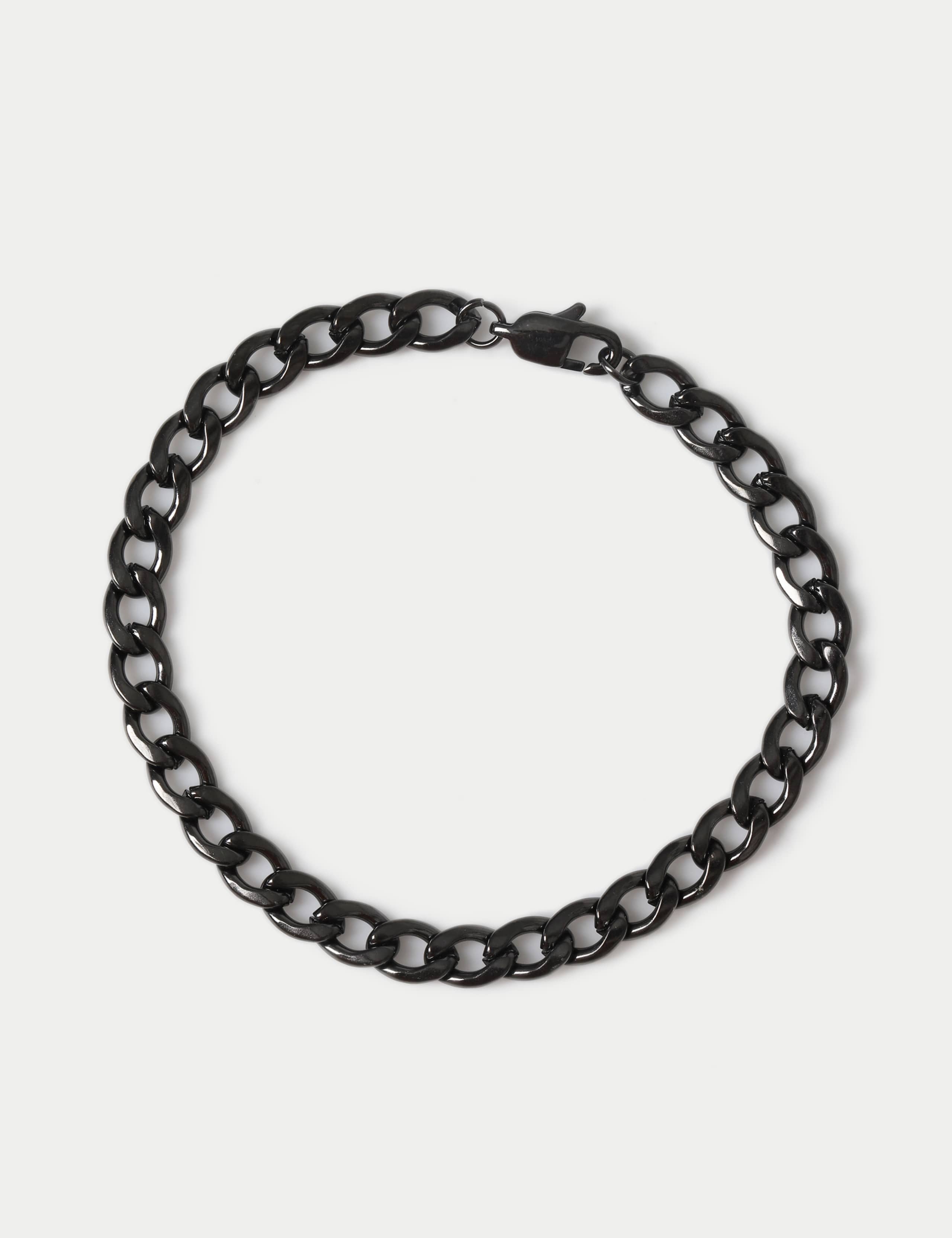 Waterproof Stainless Steel Gunmetal Chain Bracelet 2 of 2