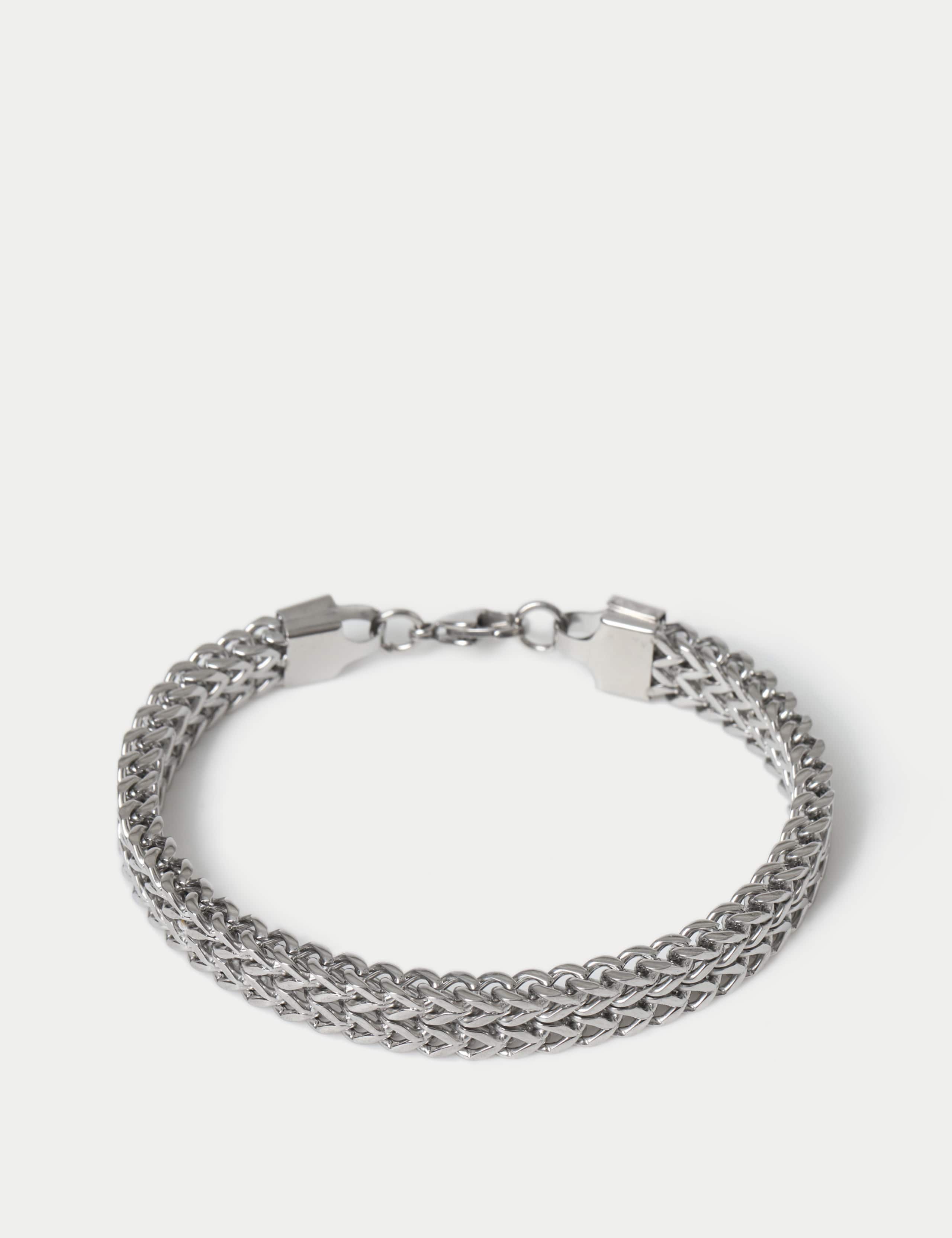 Stainless Steel Silver Tone Chunky Chain Bracelet 2 of 2